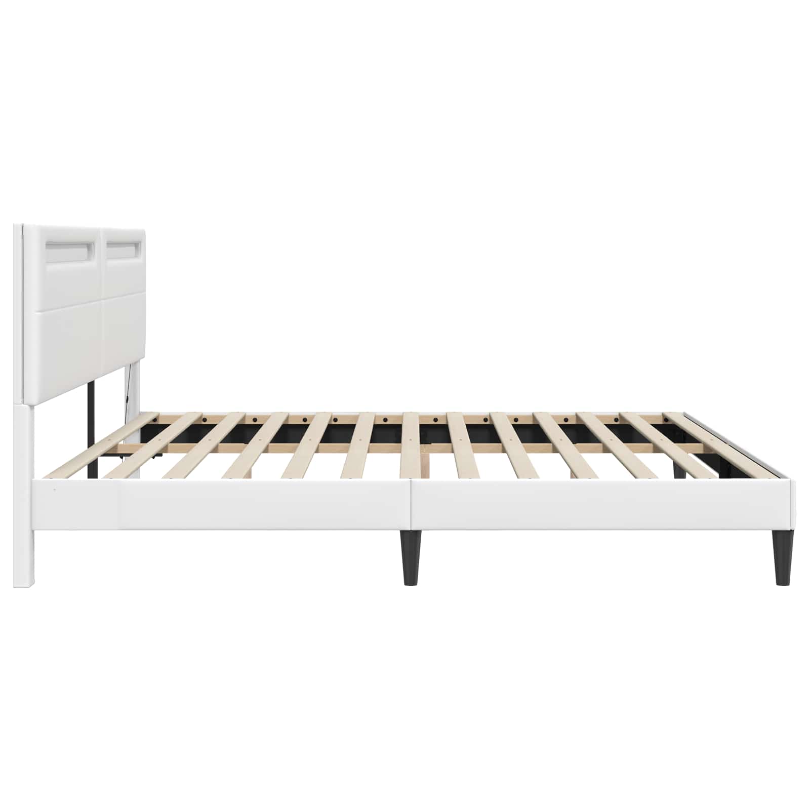 Krevetna konstrukcija Bijela 200 x 200 cm Umjetna koža
