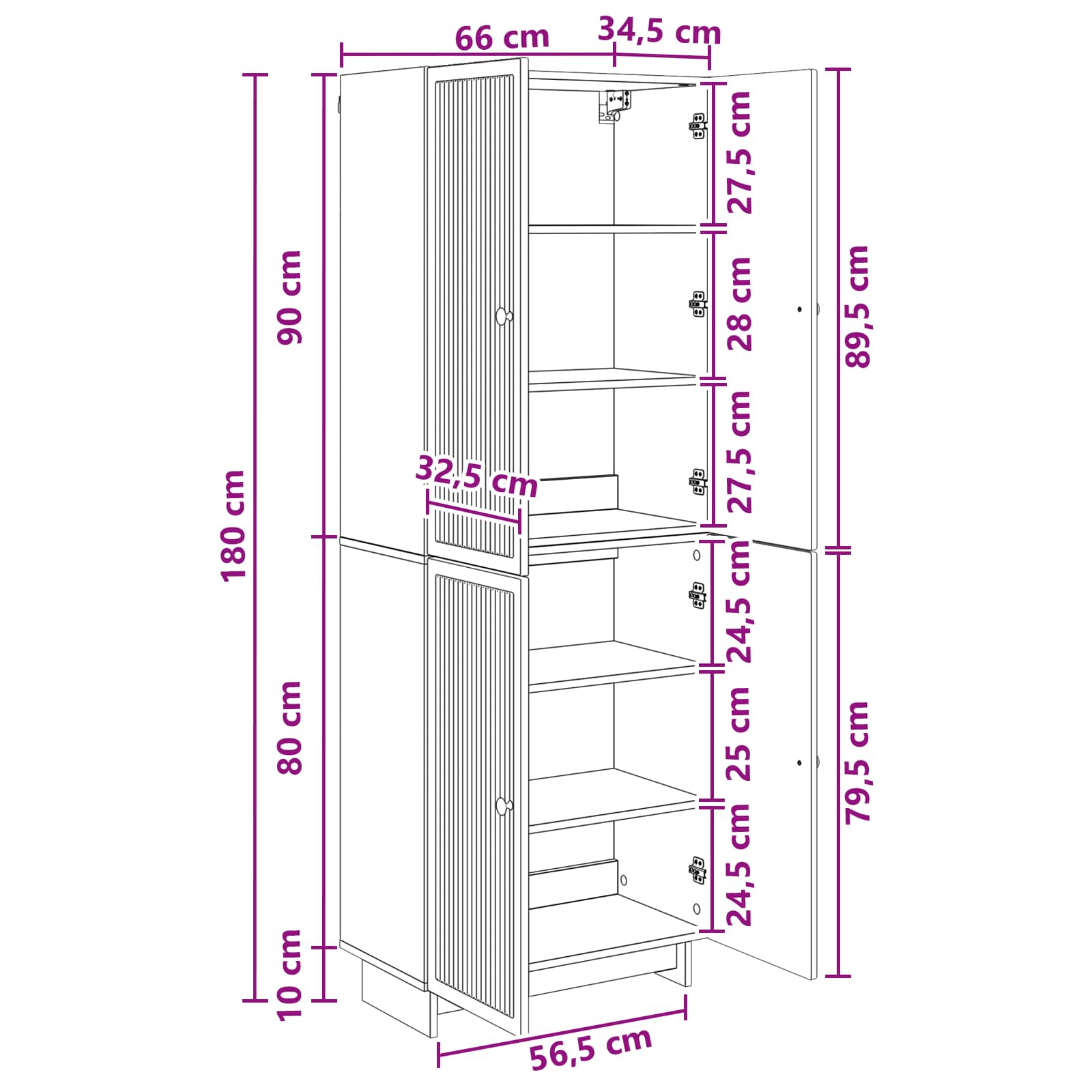 Set ormara 2 pcs Betonska siva 66 x 34,5 x 90 cm