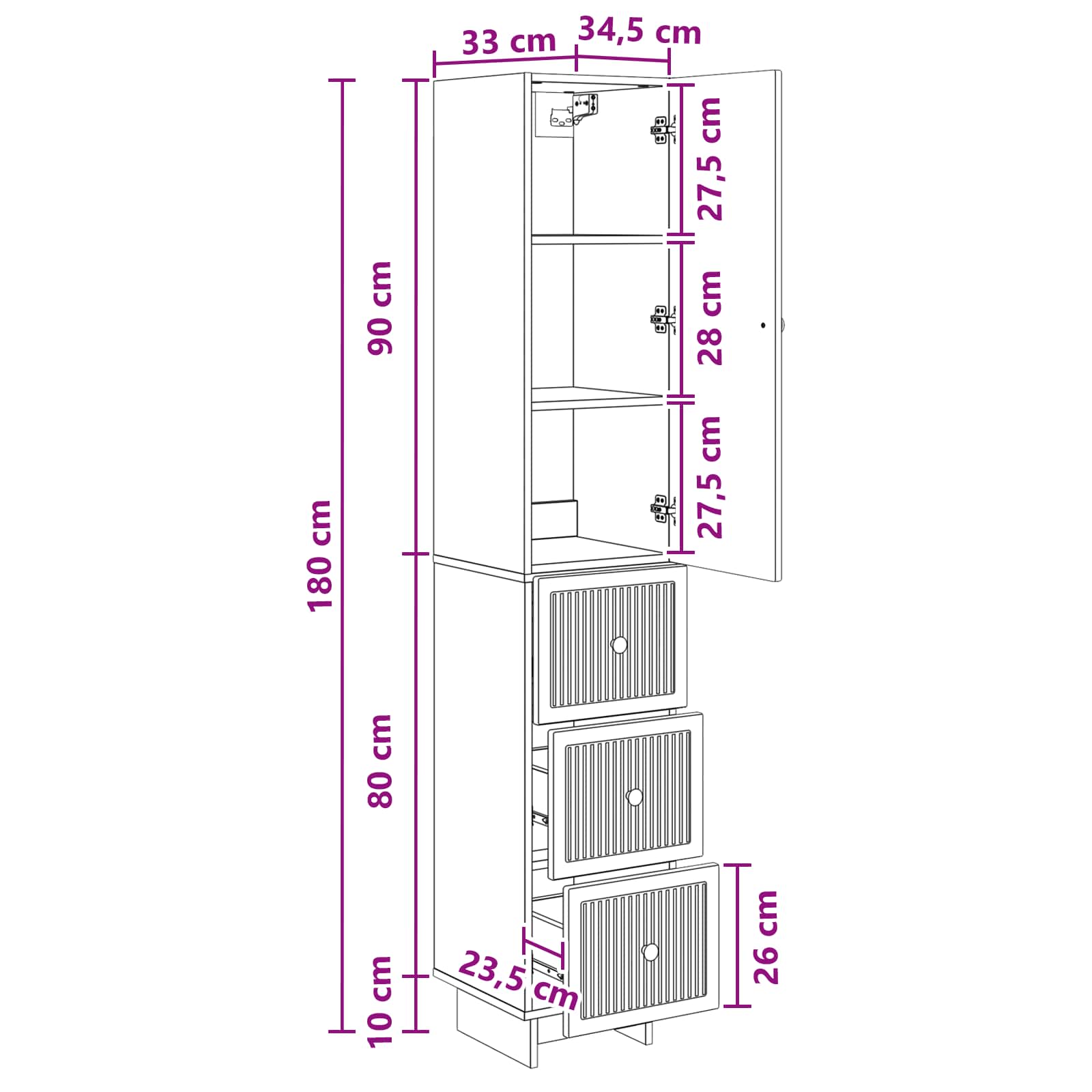 Set ormara 2 pcs Staro drvo 33 x 34,5 x 90 cm Konstruirano drvo