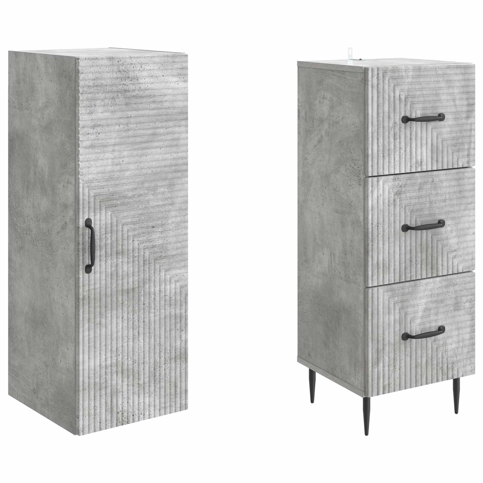 Set ormara 2 pcs Betonska siva 33 x 34,5 x 90 cm