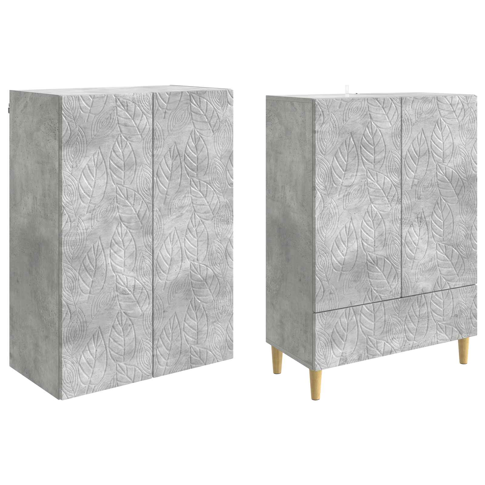 Set ormara 2 pcs Betonska siva Konstruirano drvo
