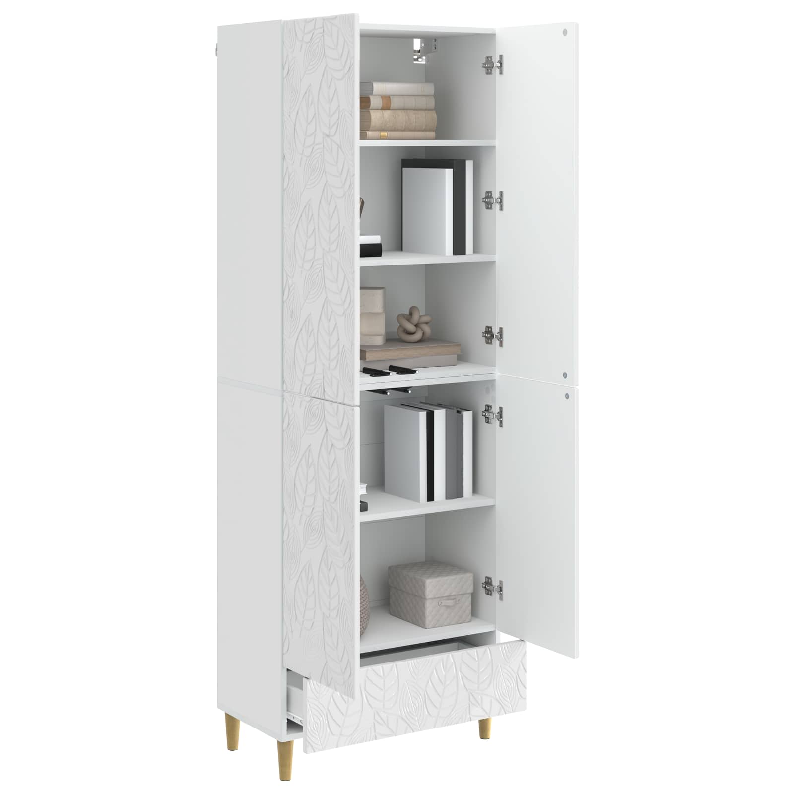 Set ormara 2 pcs Bijela visokog sjaja Konstruirano drvo