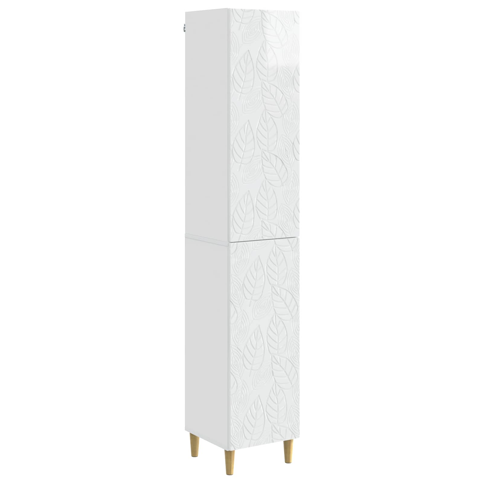 Set ormara 2 pcs Bijela visokog sjaja Konstruirano drvo