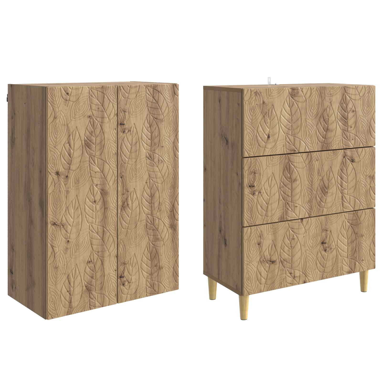 Set ormara 2 pcs Hrast artisan 66 x 34,5 x 90 cm