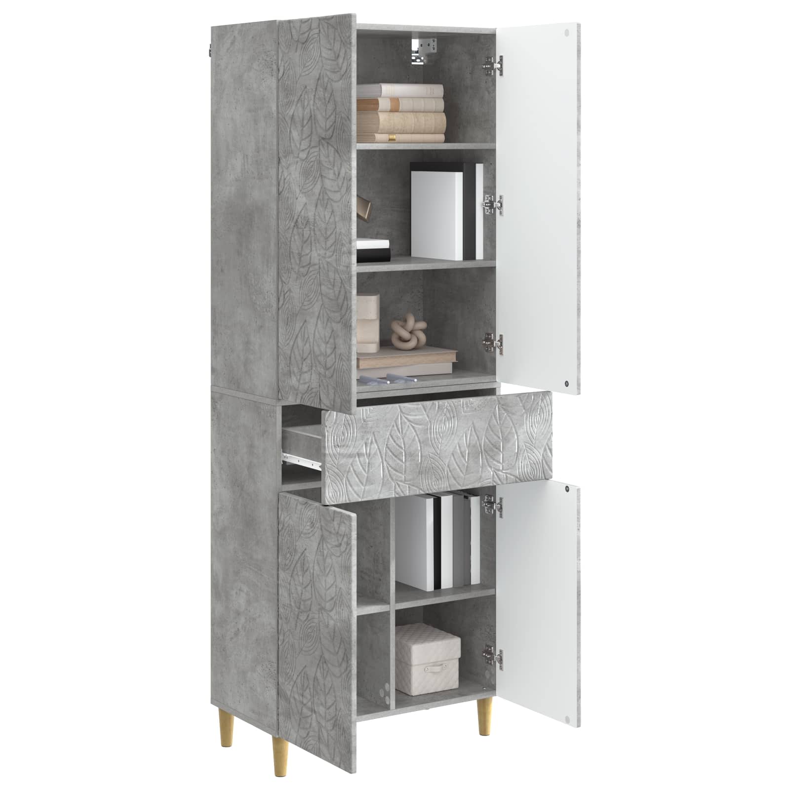 Set ormara 2 pcs Betonska siva Konstruirano drvo