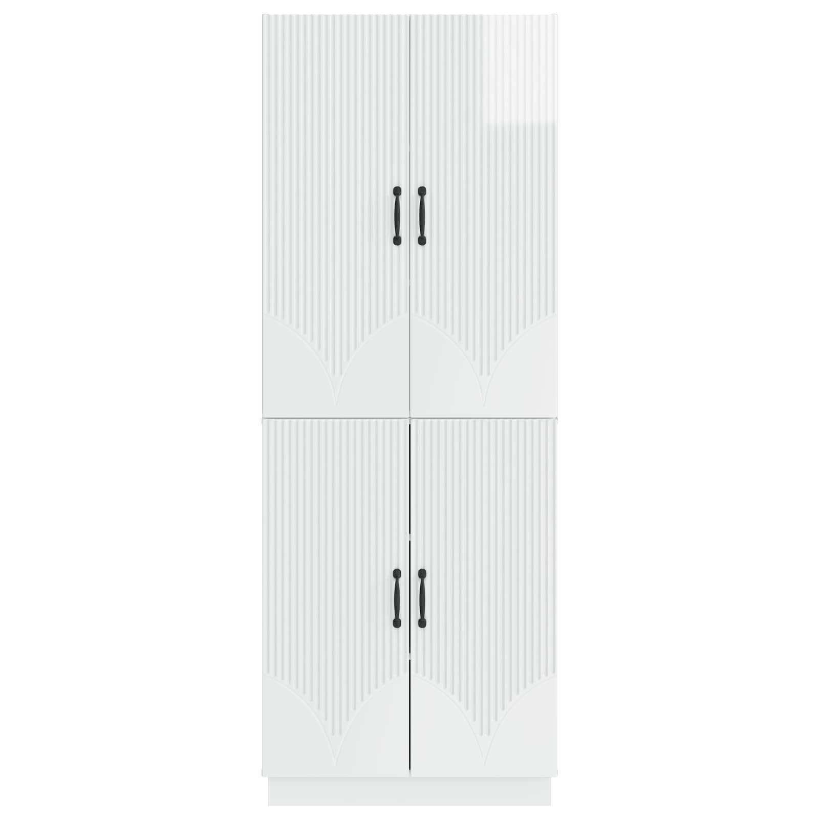 Set ormara 2 pcs Bijela visokog sjaja Konstruirano drvo