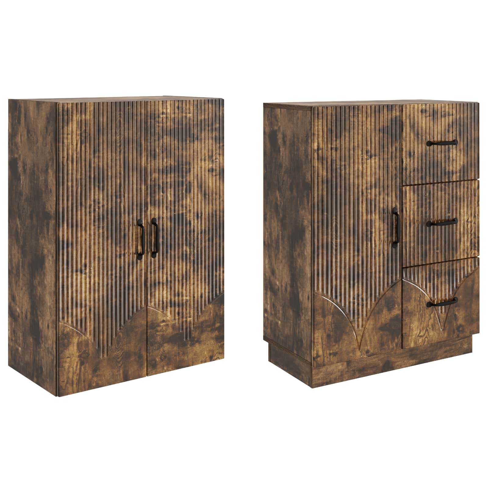 Set ormara 2 pcs Dimljeni hrast Konstruirano drvo
