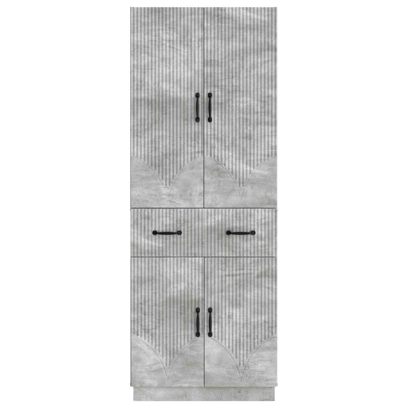 Set ormara 2 pcs Betonska siva Konstruirano drvo