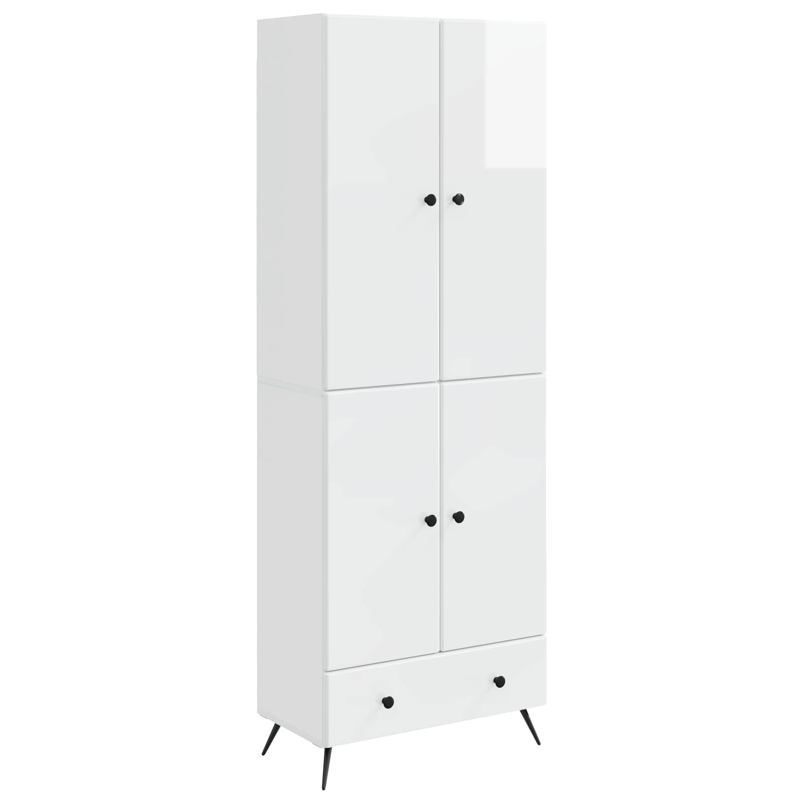 Set ormara 2 pcs Bijela visokog sjaja Konstruirano drvo