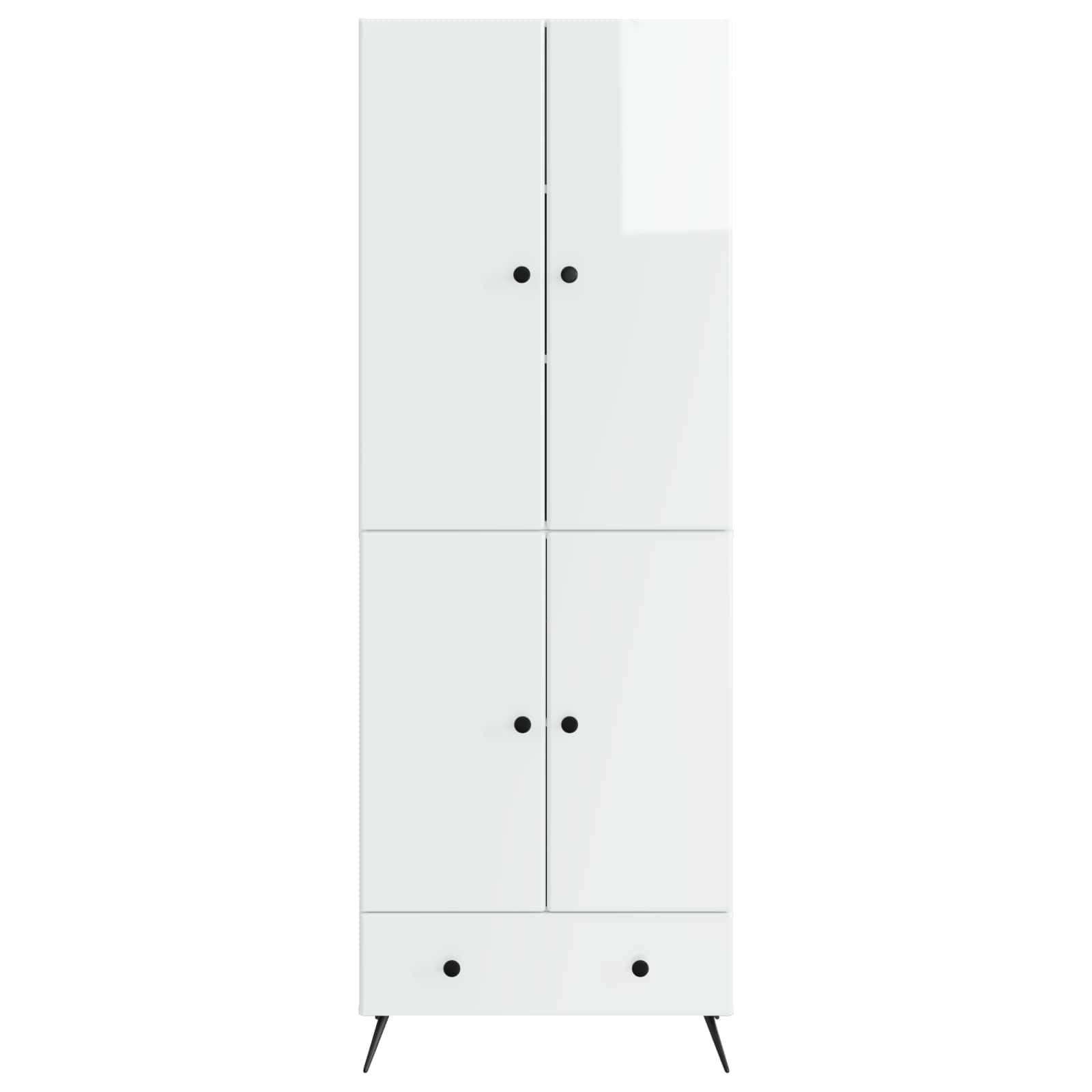 Set ormara 2 pcs Bijela visokog sjaja Konstruirano drvo