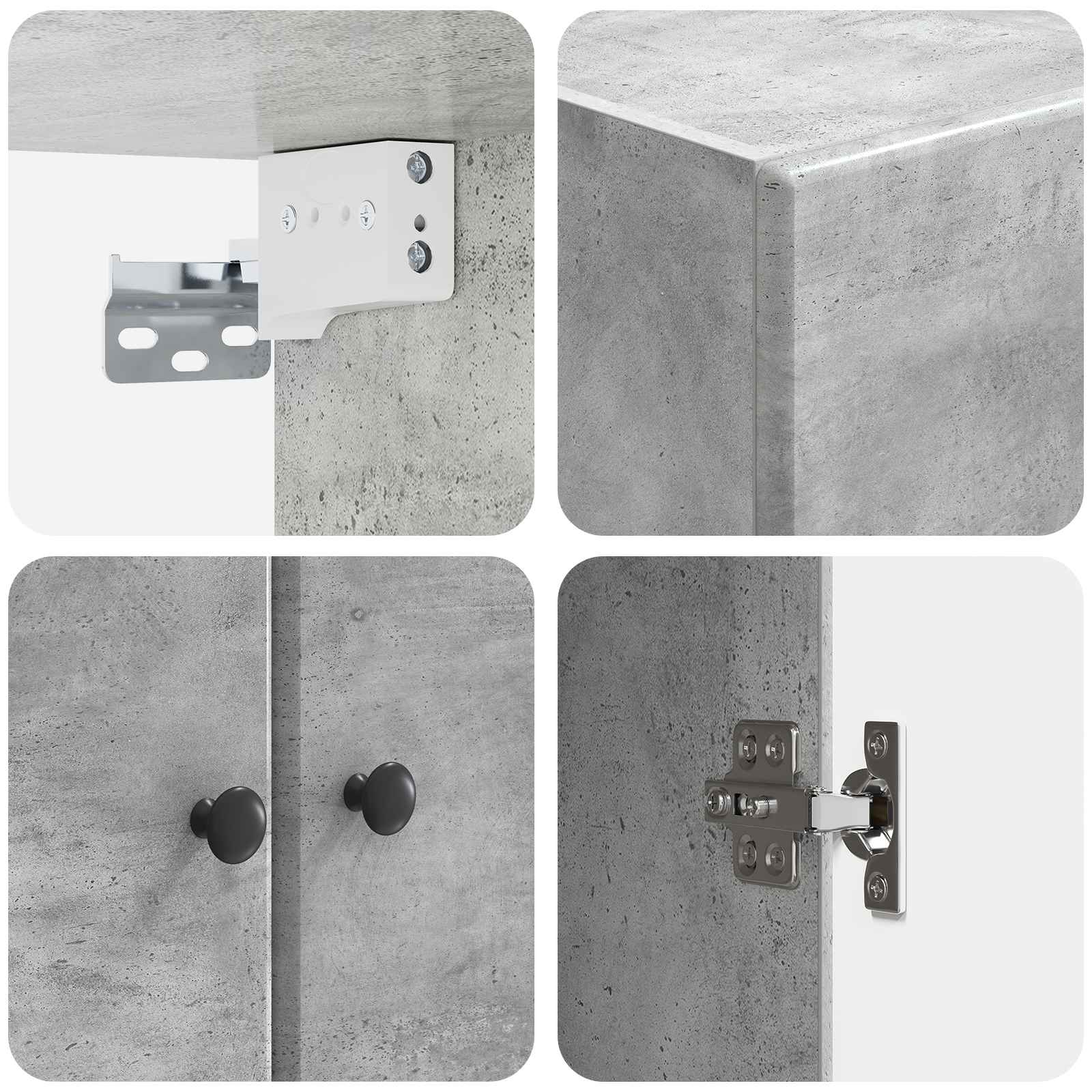 Set ormara 2 pcs Betonska siva Konstruirano drvo