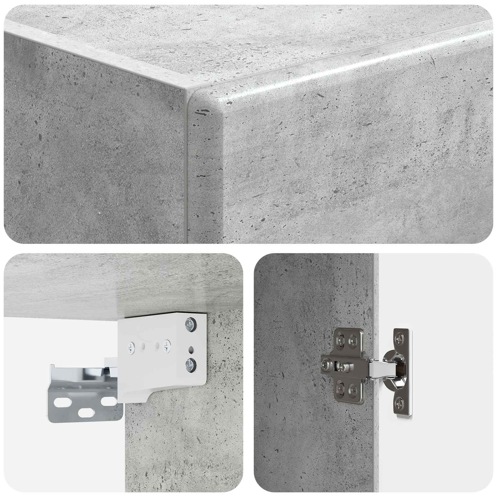 Set ormara 2 pcs Betonska siva Konstruirano drvo