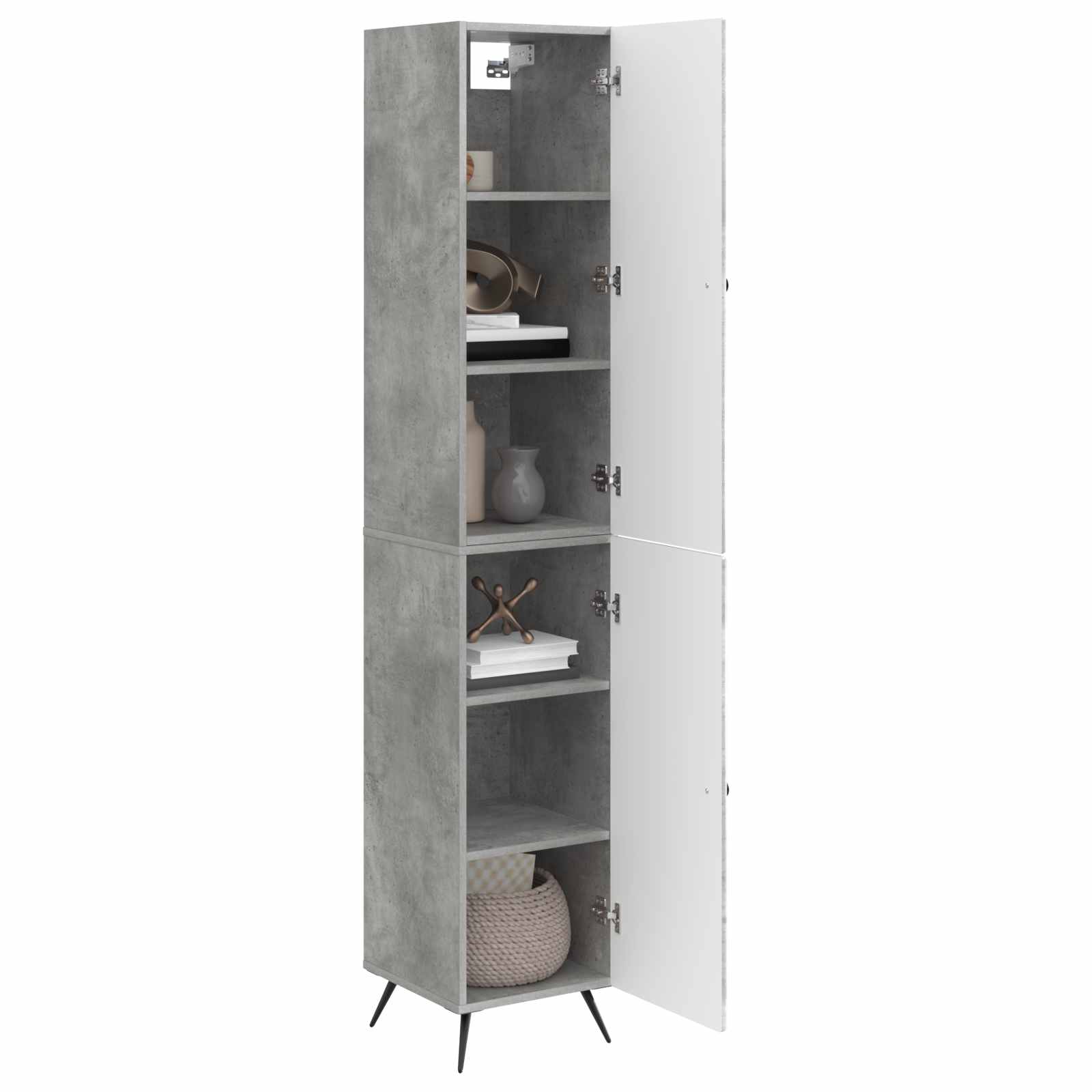 Set ormara 2 pcs Betonska siva Konstruirano drvo