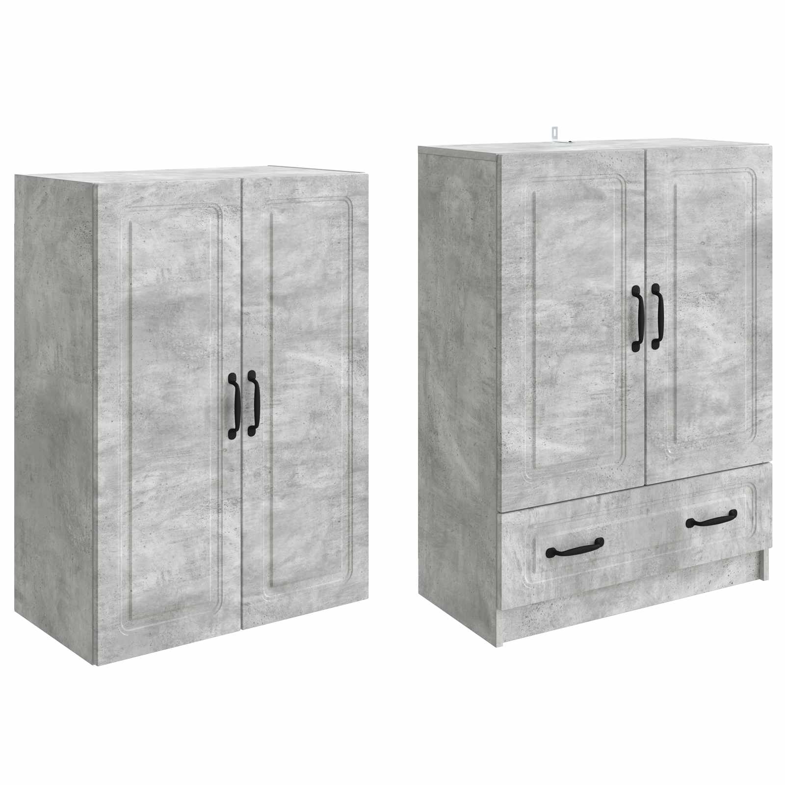 Set ormara 2 pcs Betonska siva Konstruirano drvo
