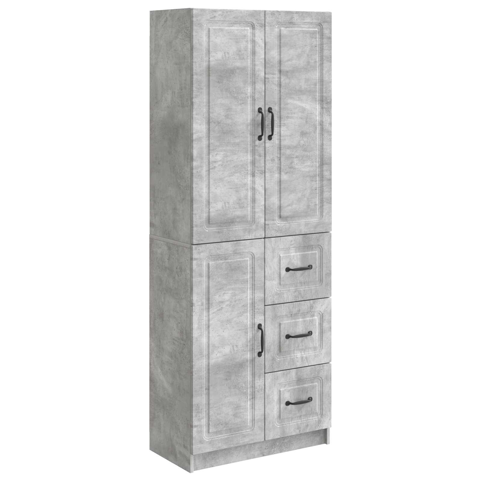 Set ormara 2 pcs Betonska siva Konstruirano drvo