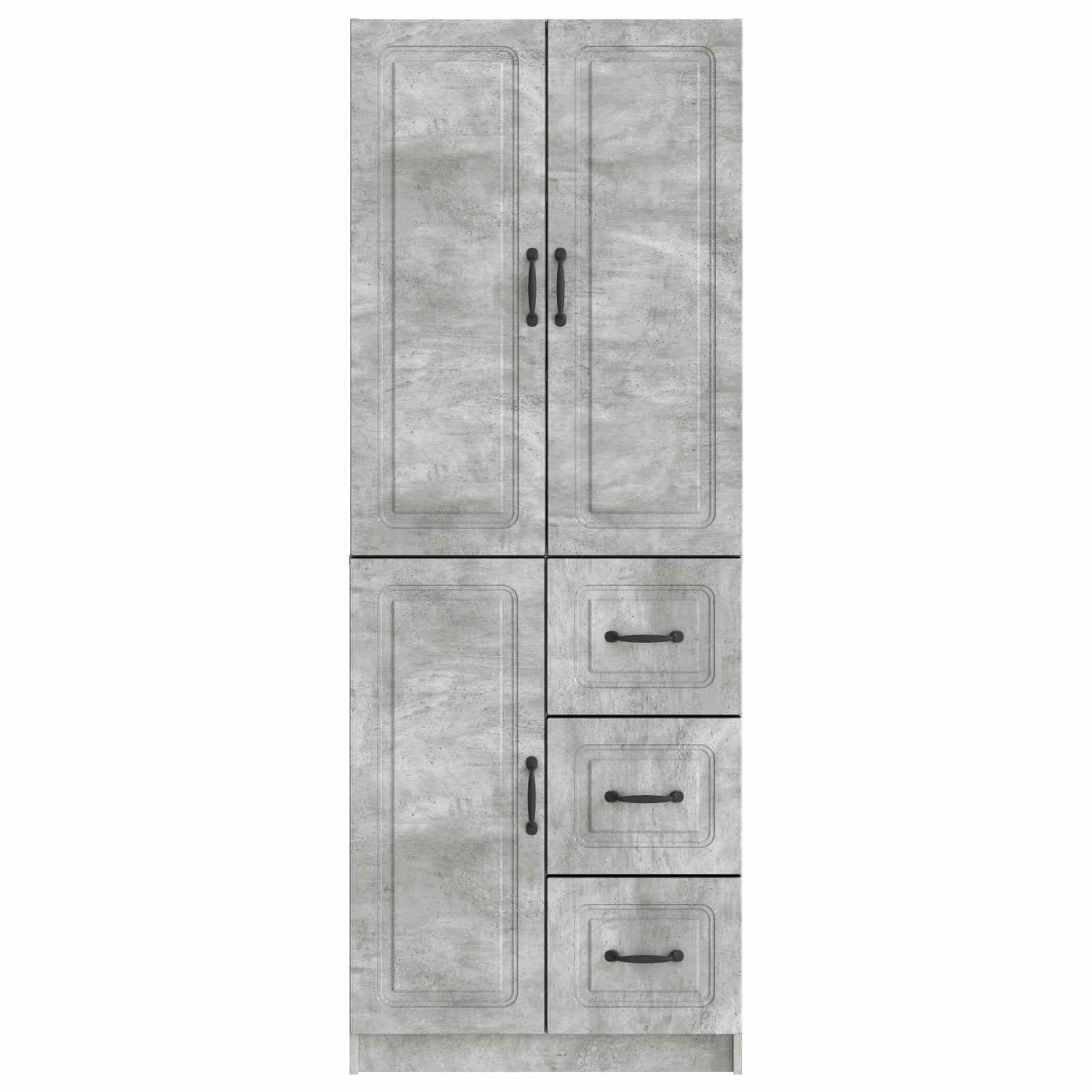 Set ormara 2 pcs Betonska siva Konstruirano drvo