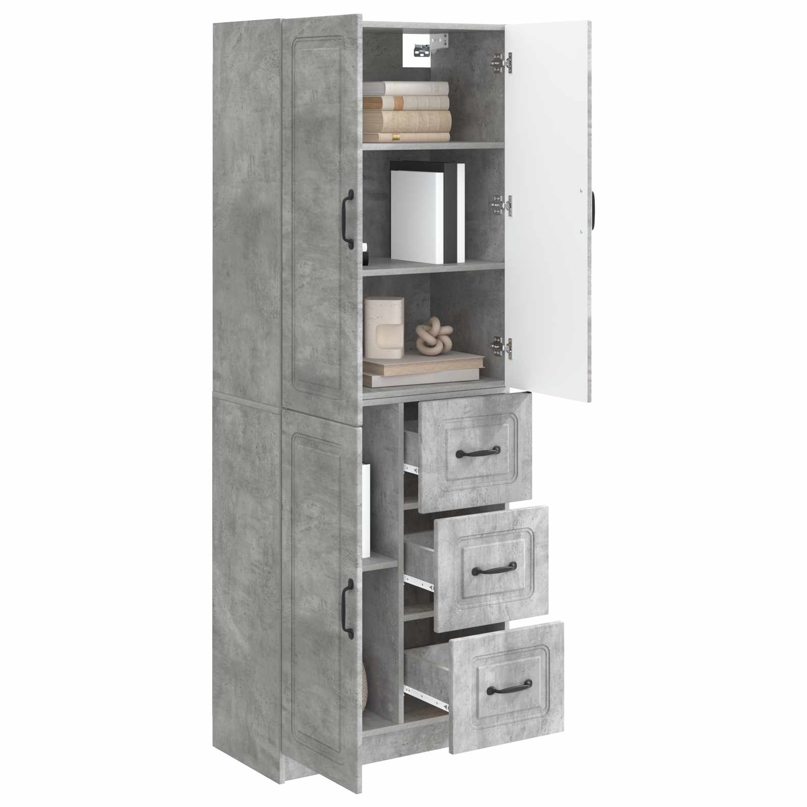 Set ormara 2 pcs Betonska siva Konstruirano drvo