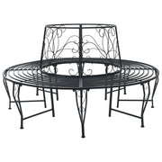 Klupa pod drvetom 8-Broj sjedala Ø 160 x 89 cm Čelik Crna