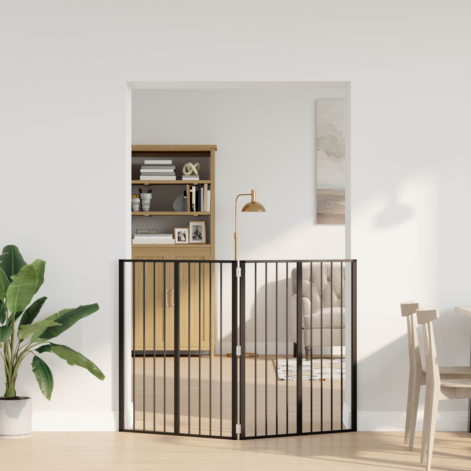 Vrata za pse 2 pcs Crna 80 x 100 cm Cinkani čelik