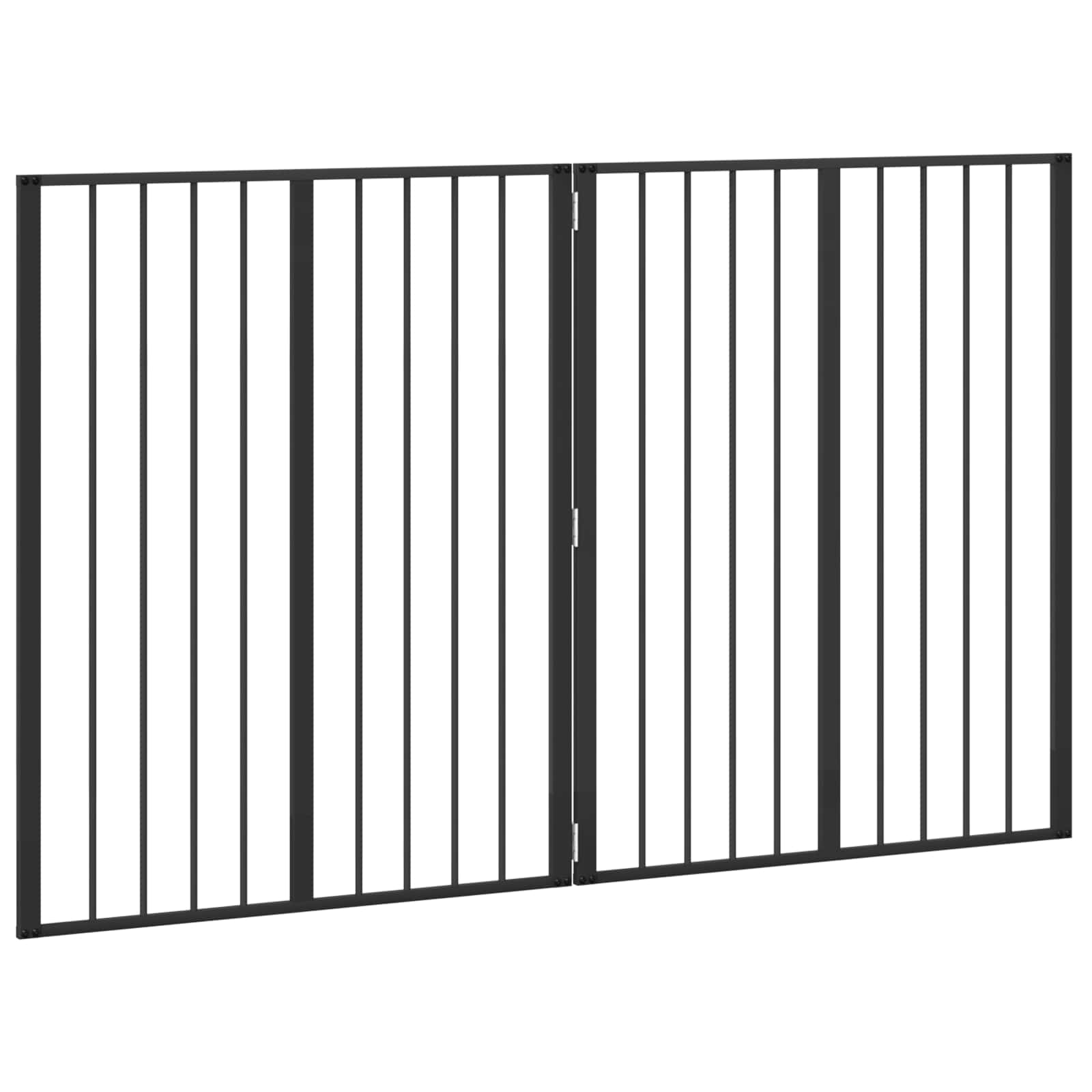 Vrata za pse 2 pcs Crna 80 x 100 cm Cinkani čelik