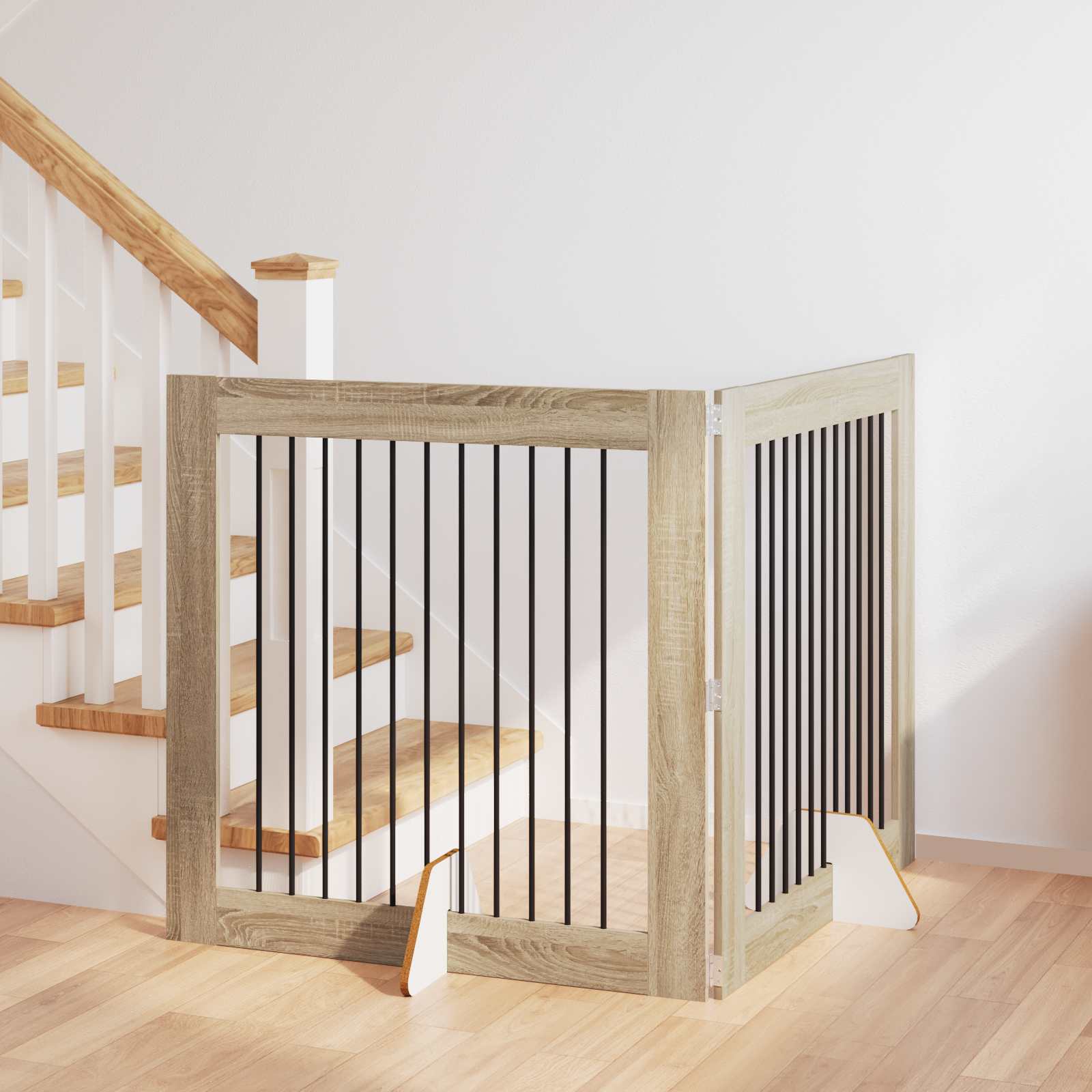 Vrata za pse s postoljem 2 pcs Hrast sonoma 100 x 100 cm