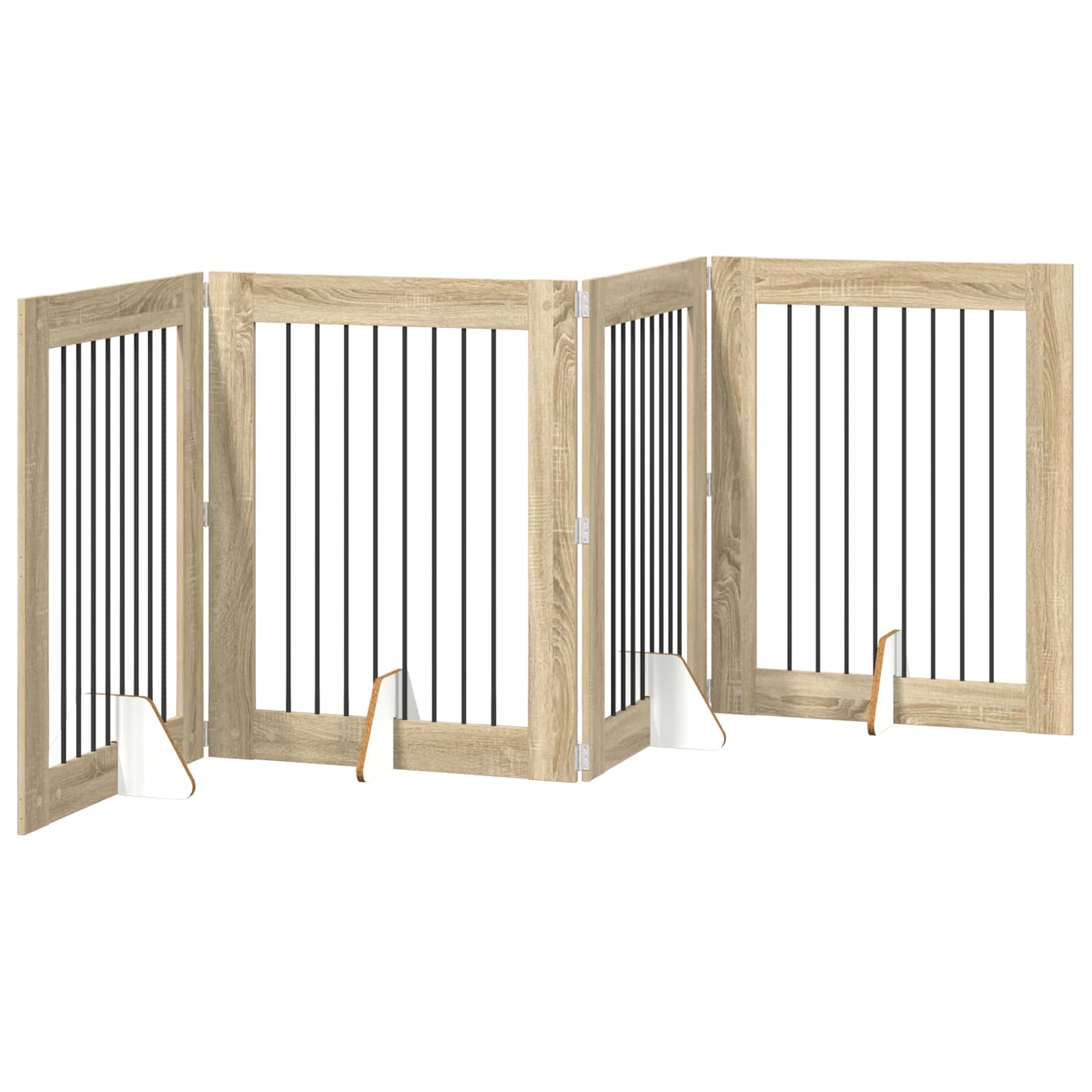 Vrata za pse s postoljem 4 pcs Hrast sonoma 80 x 100 cm