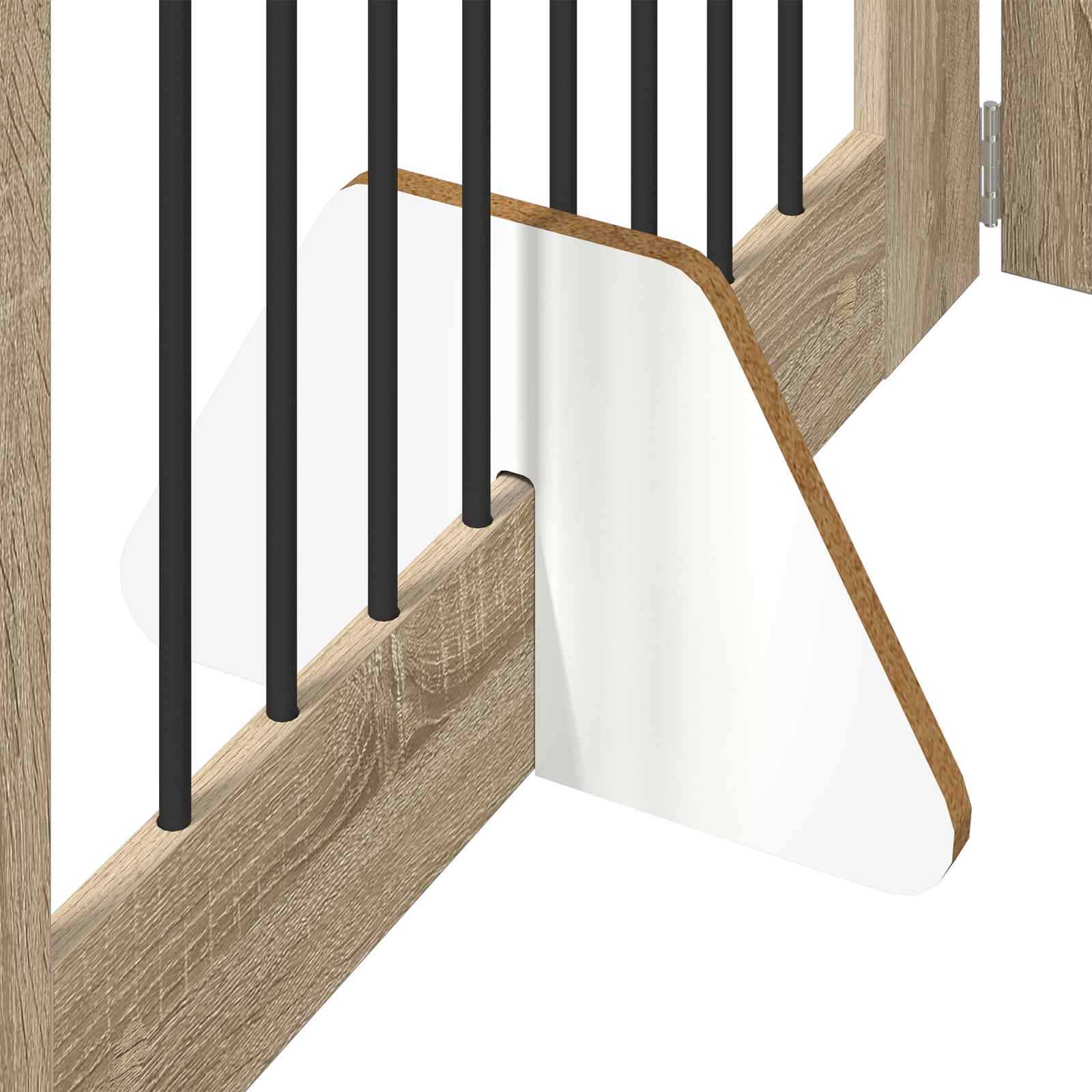 Vrata za pse s postoljem 4 pcs Hrast sonoma 80 x 80 cm