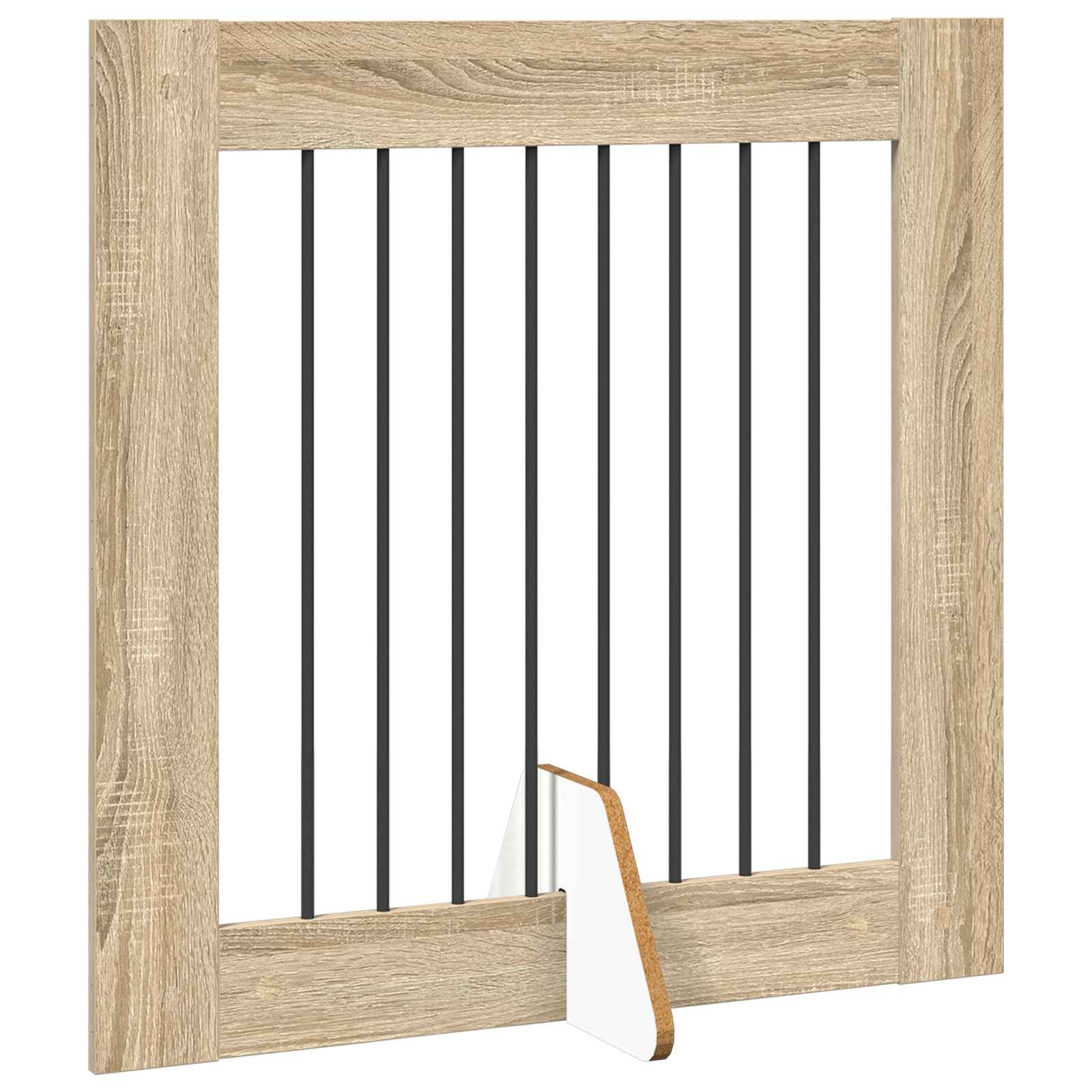 Vrata za pse s postoljem 4 pcs Hrast sonoma 80 x 80 cm