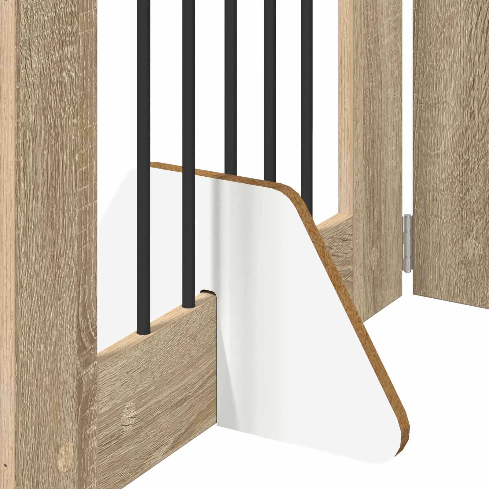 Vrata za pse s postoljem 2 pcs Hrast sonoma 60 x 80 cm