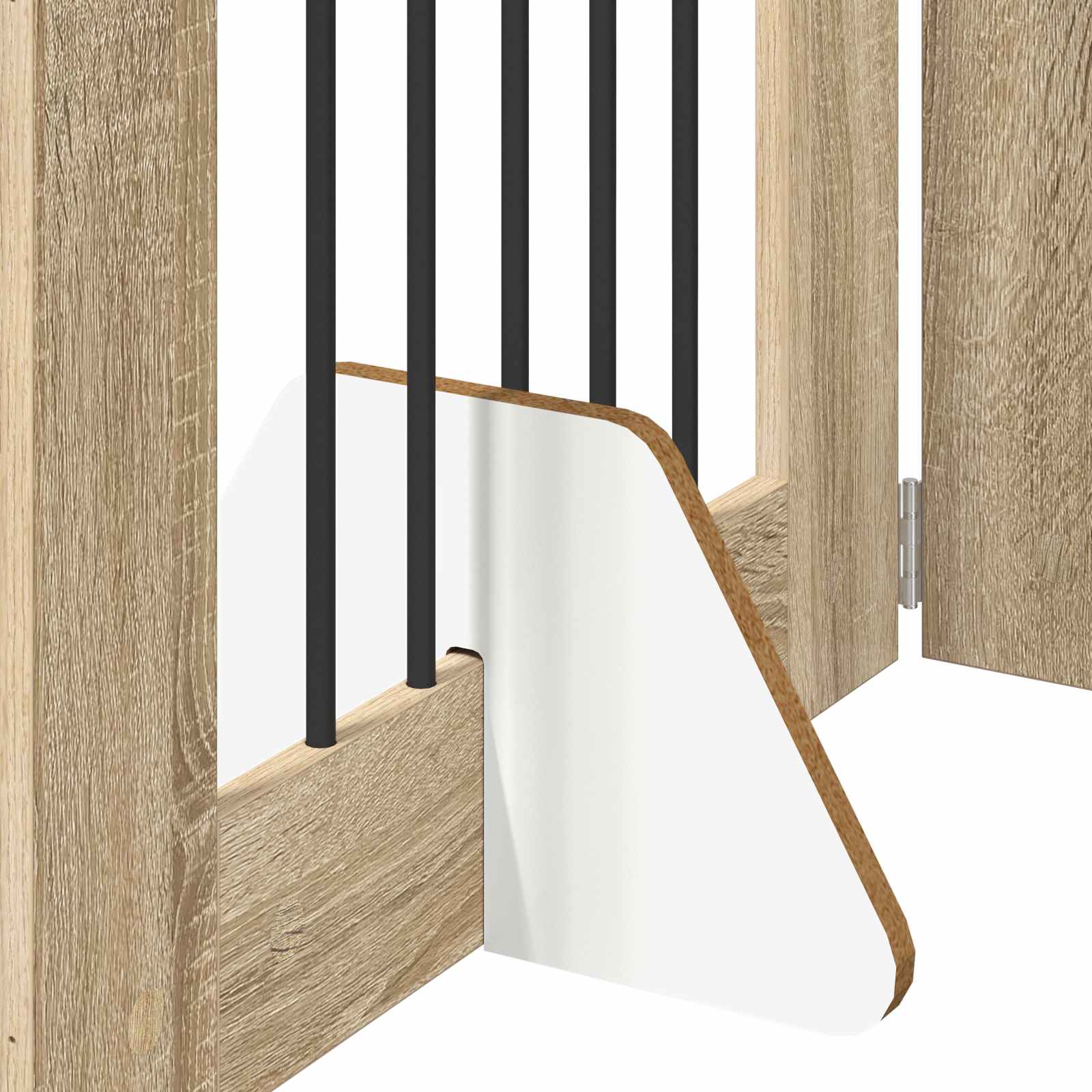 Vrata za pse s postoljem 4 pcs Hrast sonoma 60 x 80 cm