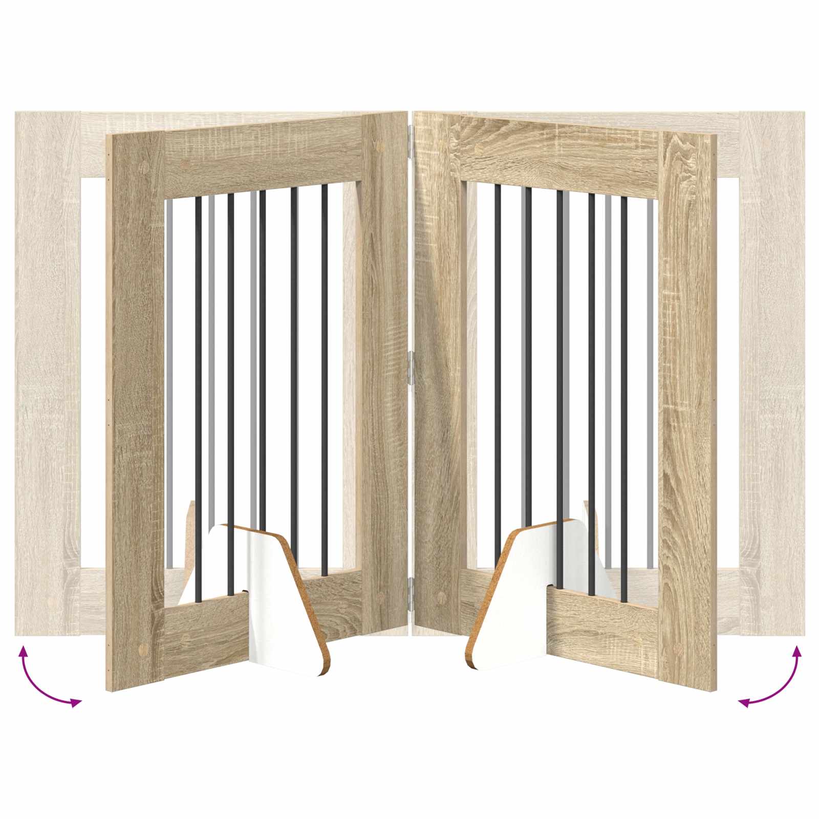 Vrata za pse s postoljem 4 pcs Hrast sonoma 60 x 80 cm