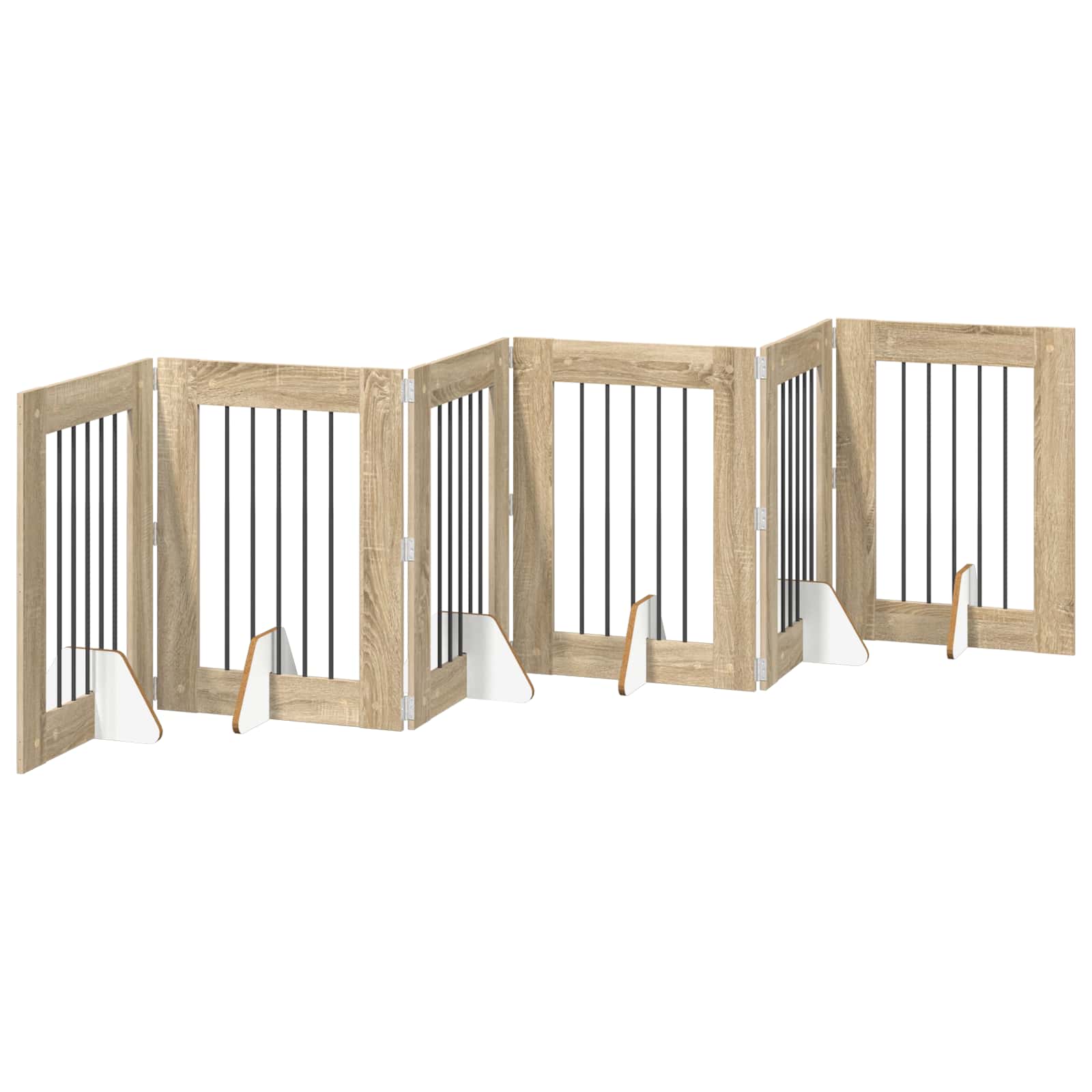 Vrata za pse s postoljem 6 pcs Hrast sonoma 60 x 80 cm