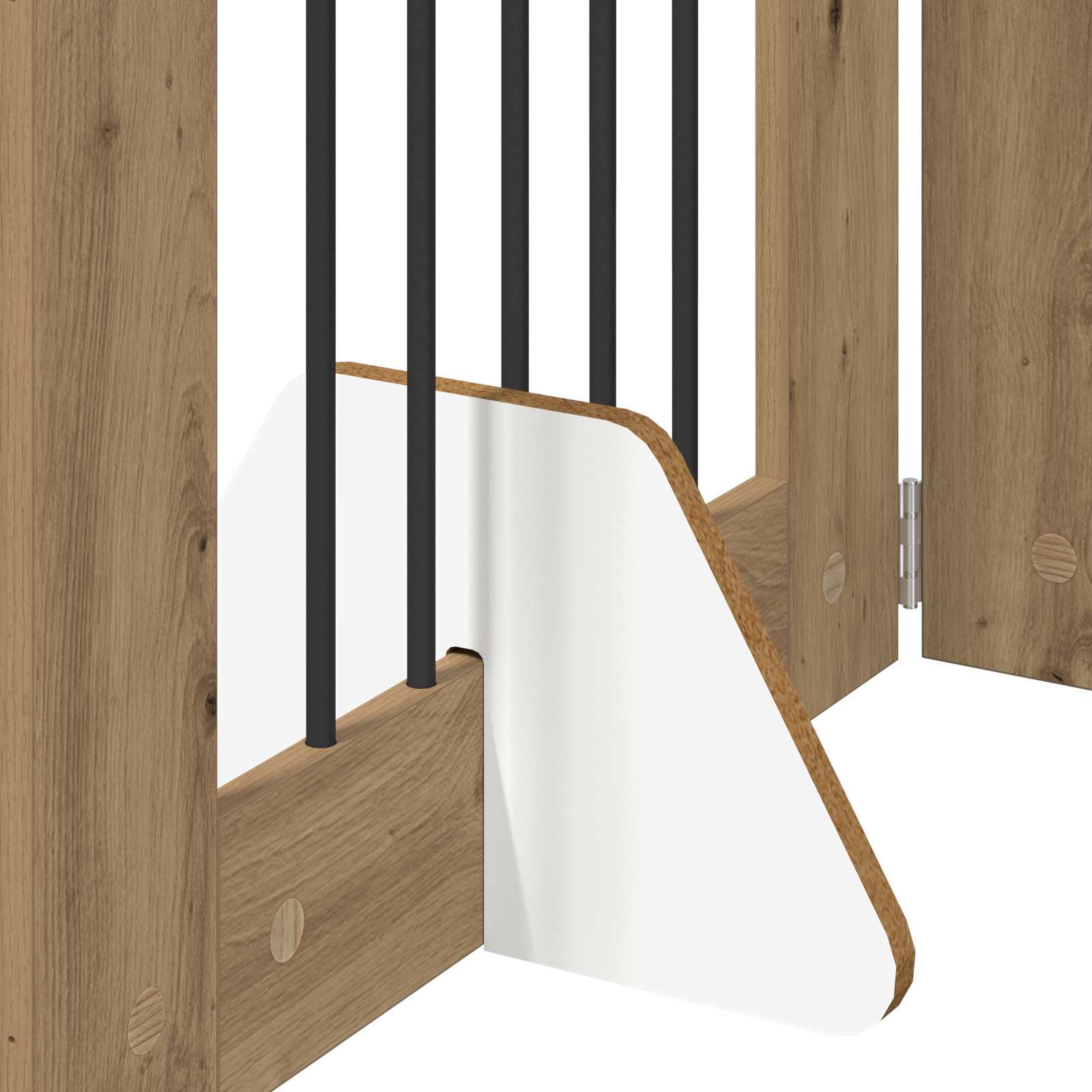 Vrata za pse s postoljem 6 pcs Hrast artisan 60 x 80 cm