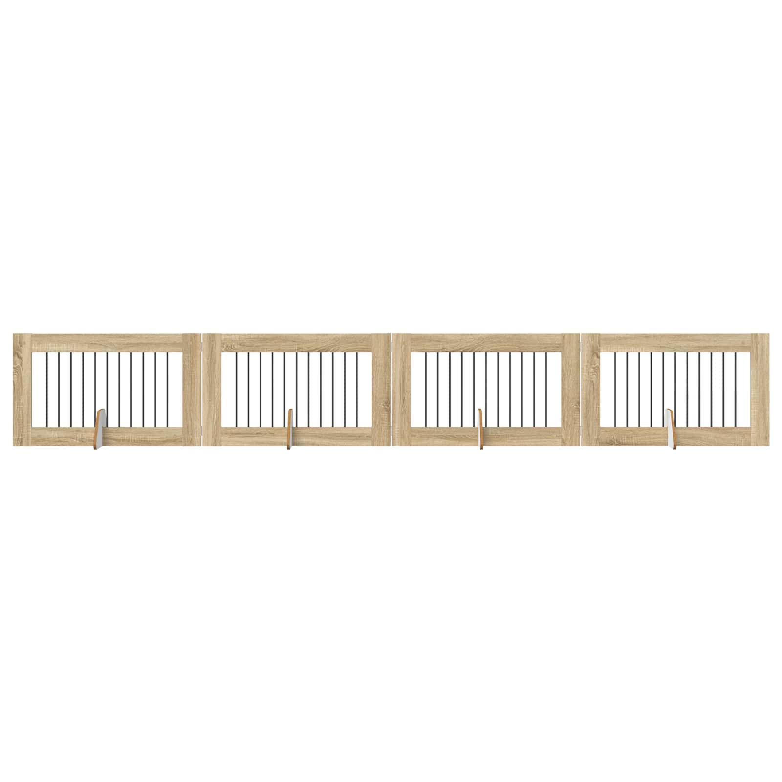 Vrata za pse s postoljem 4 pcs Hrast sonoma 100 x 60 cm