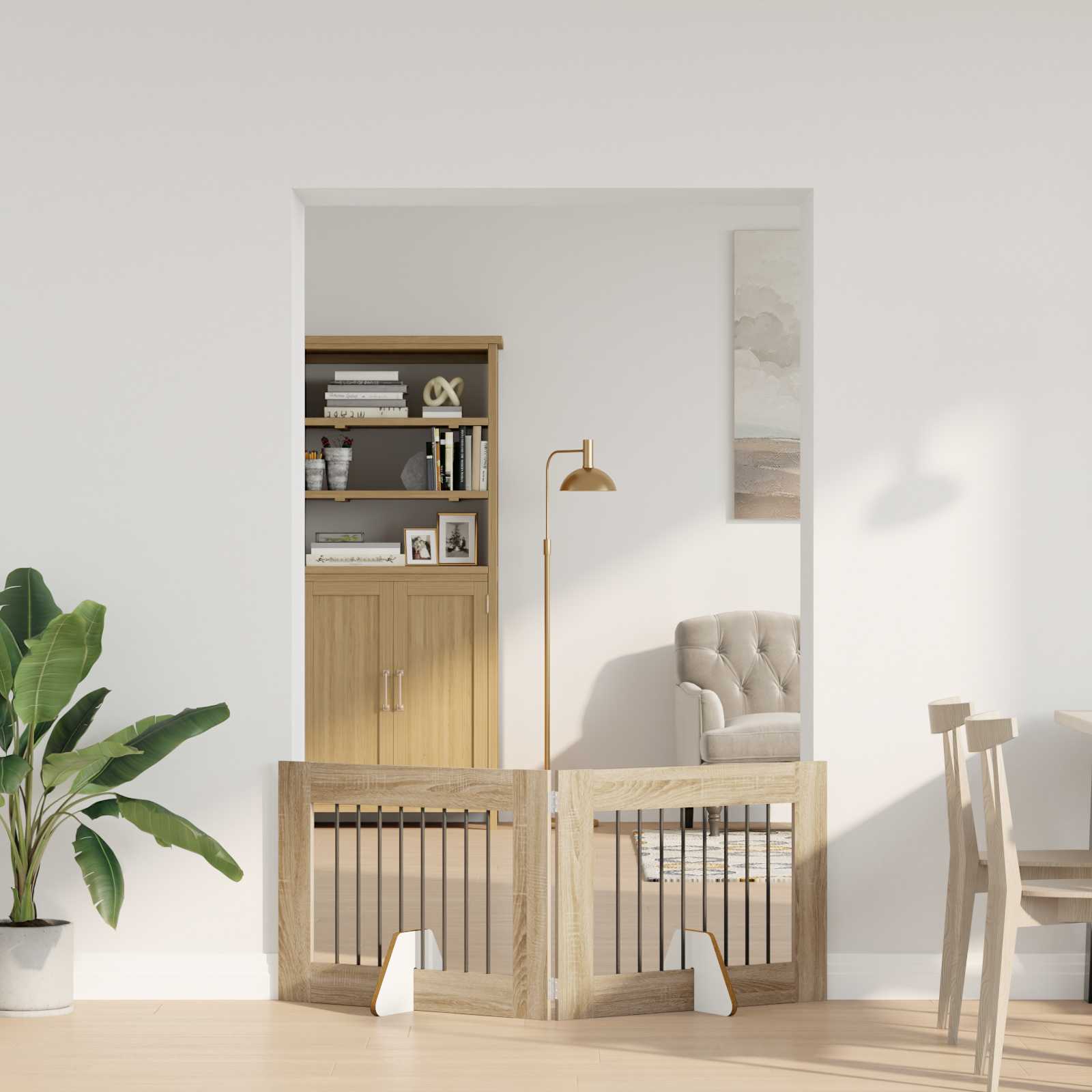 Vrata za pse s postoljem 2 pcs Hrast sonoma 80 x 60 cm