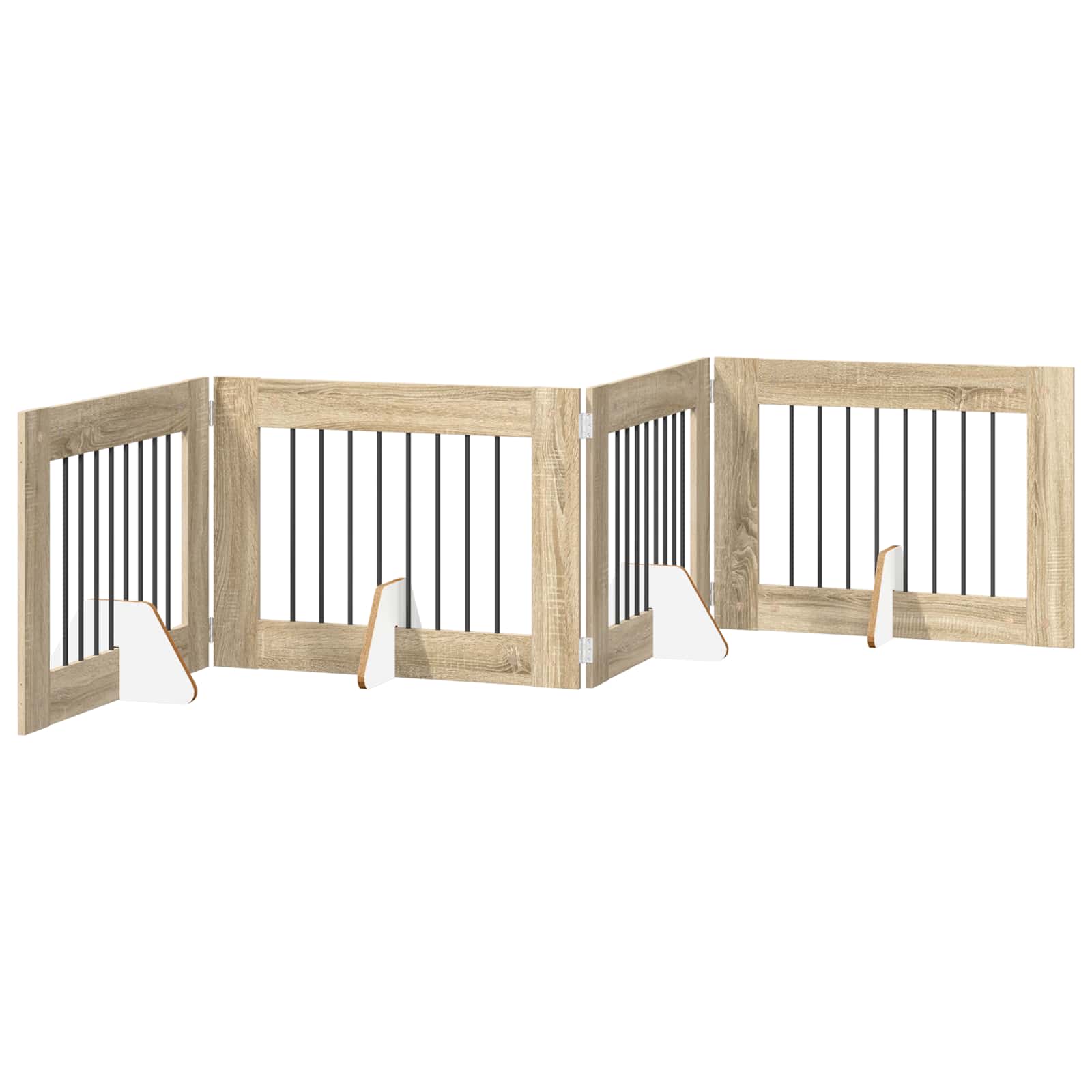 Vrata za pse s postoljem 4 pcs Hrast sonoma 80 x 60 cm