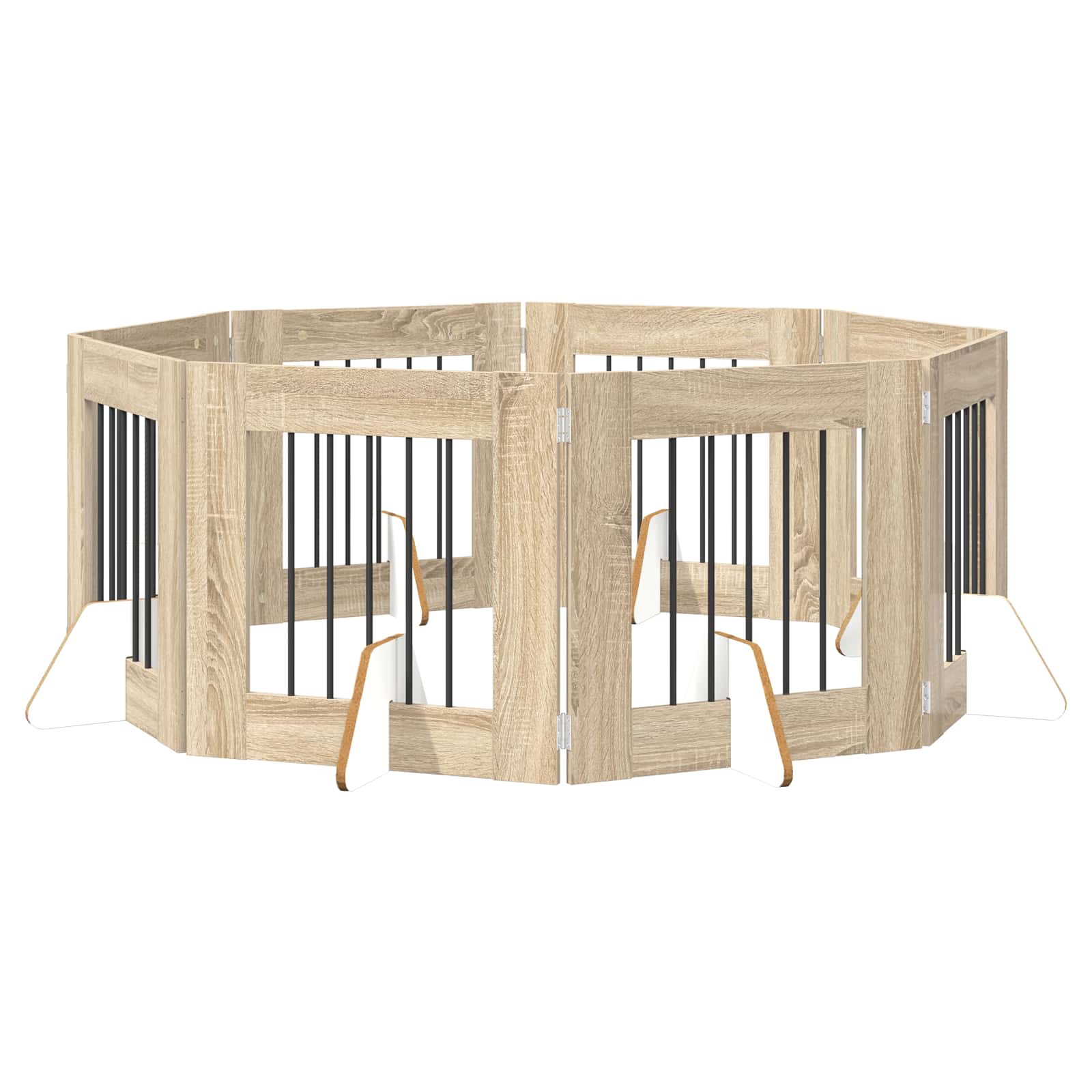 Vrata za pse s postoljem 8 pcs Hrast sonoma 60 x 60 cm