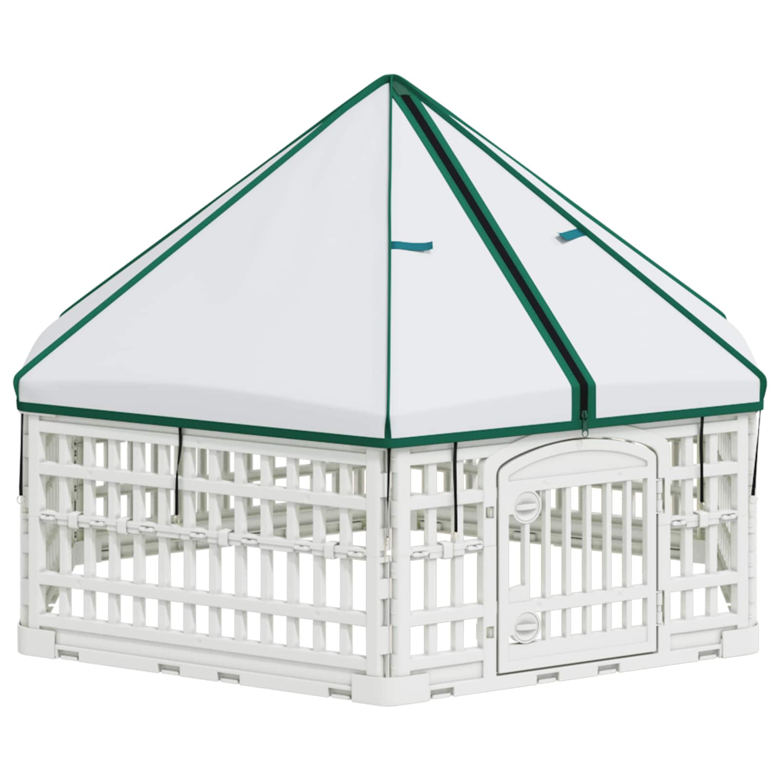 Ograda za Pse s 6 Panoa Bijela 122 x 106 x 79 cm Plastika