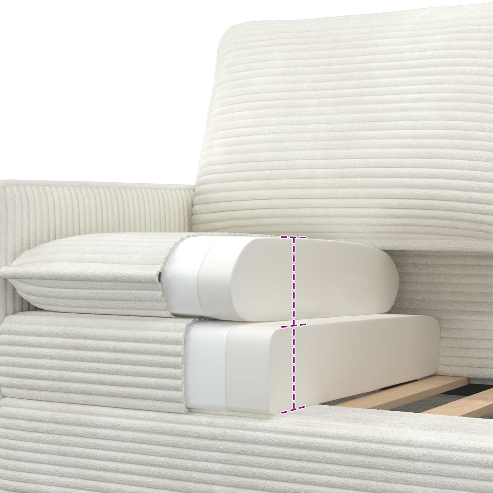 Set sofe 2 pcs Krem Poliester
