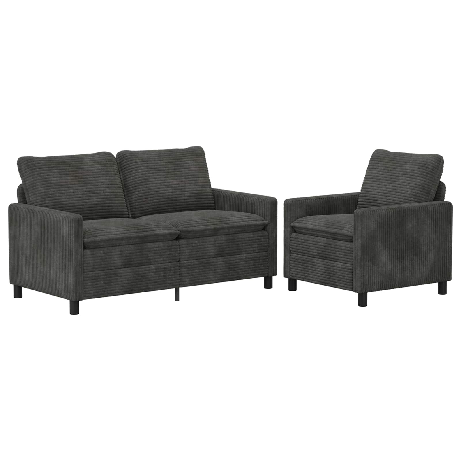 Set sofe 2 pcs Antracit Poliester