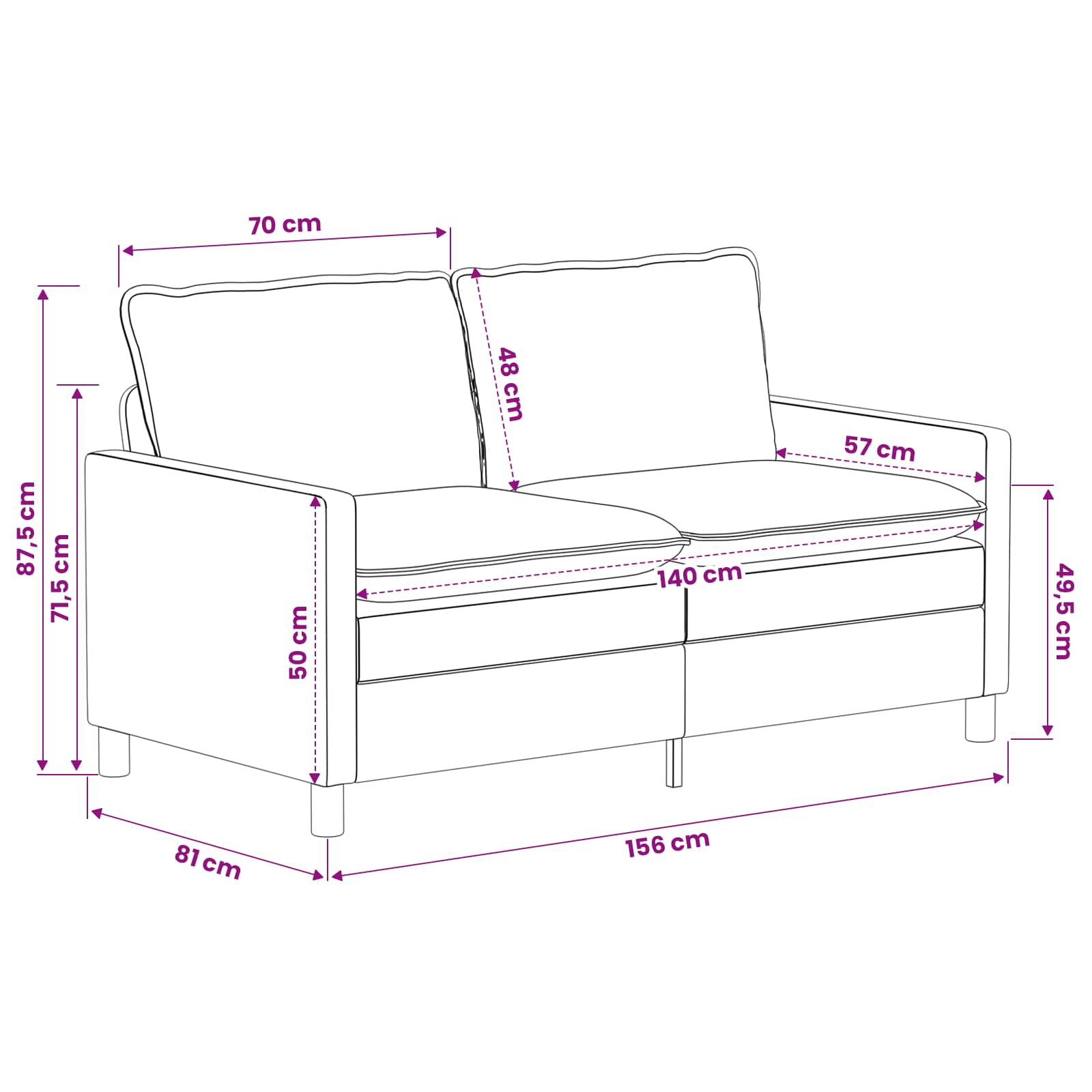 Set sofe 2 pcs Zelena Poliester