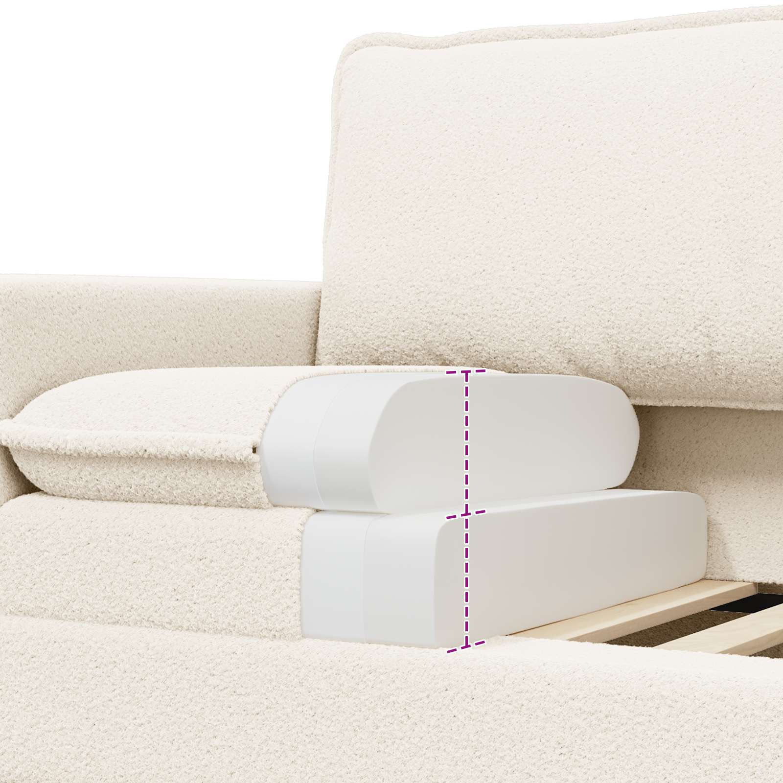 Sofa Krem 156 x 81 x 87,5 cm Tkanina