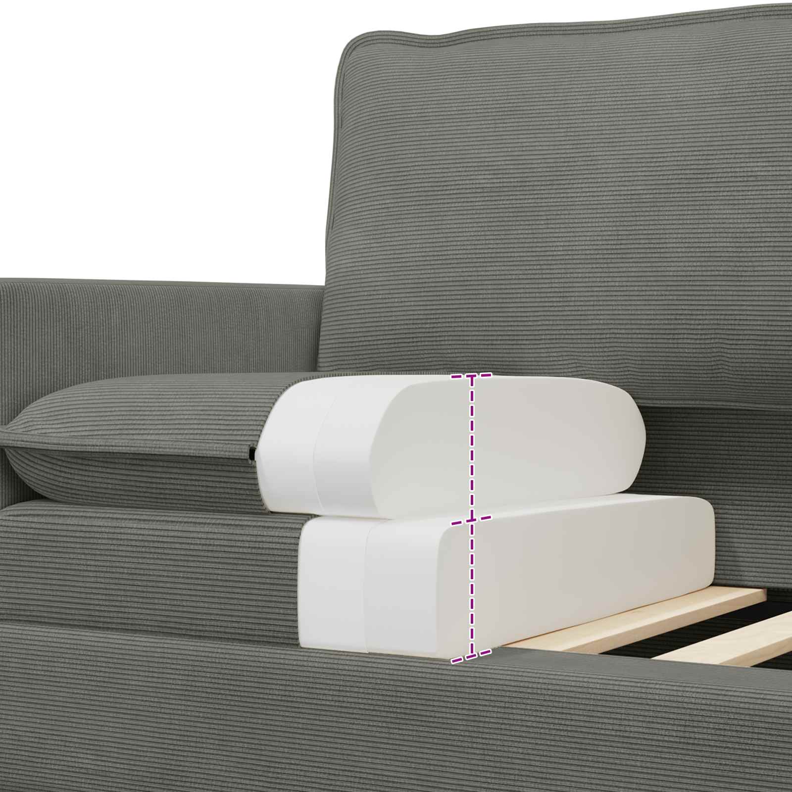 Sofa Svjetlosiva 156 x 81 x 87,5 cm Tkanina