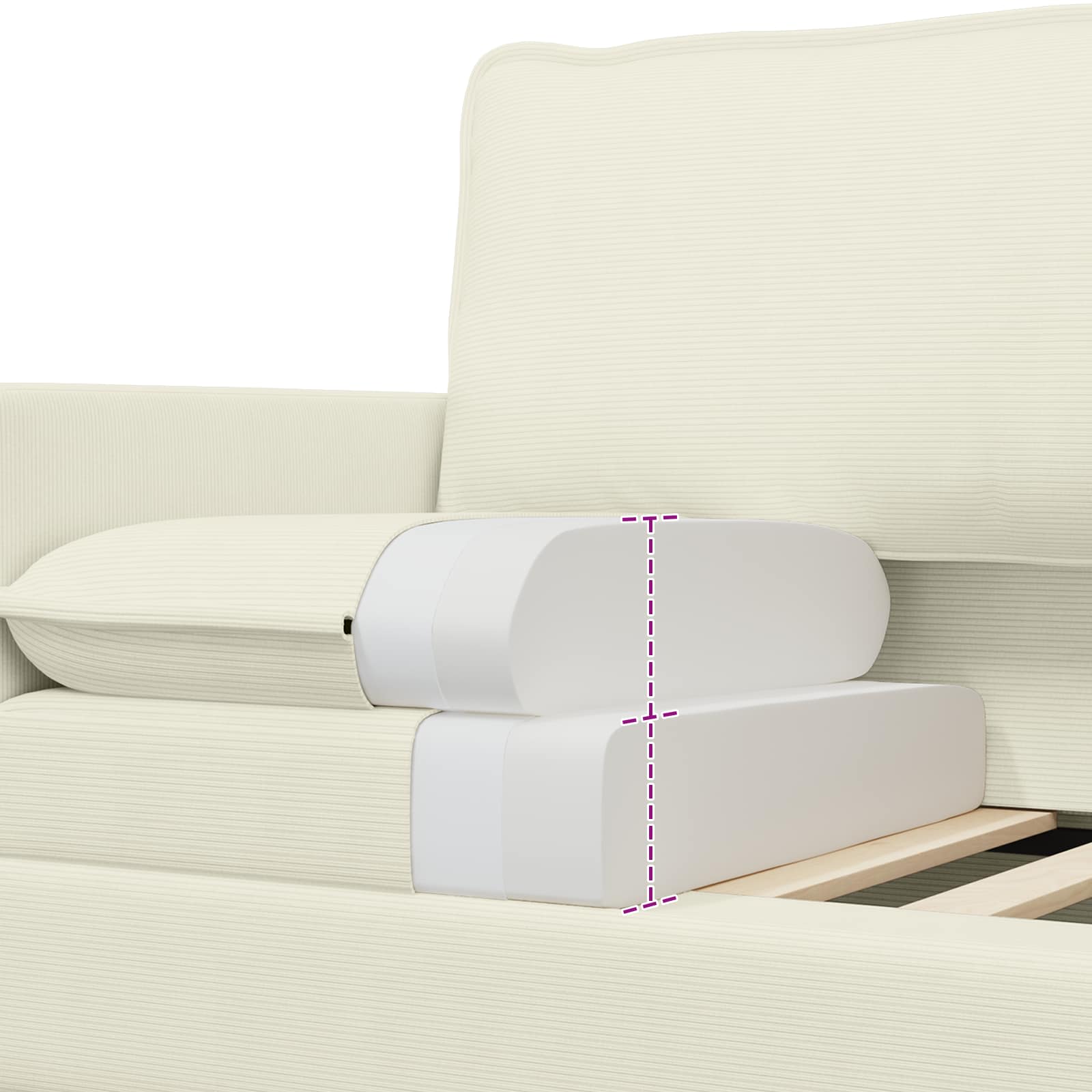 Sofa Krem 156 x 81 x 87,5 cm Tkanina