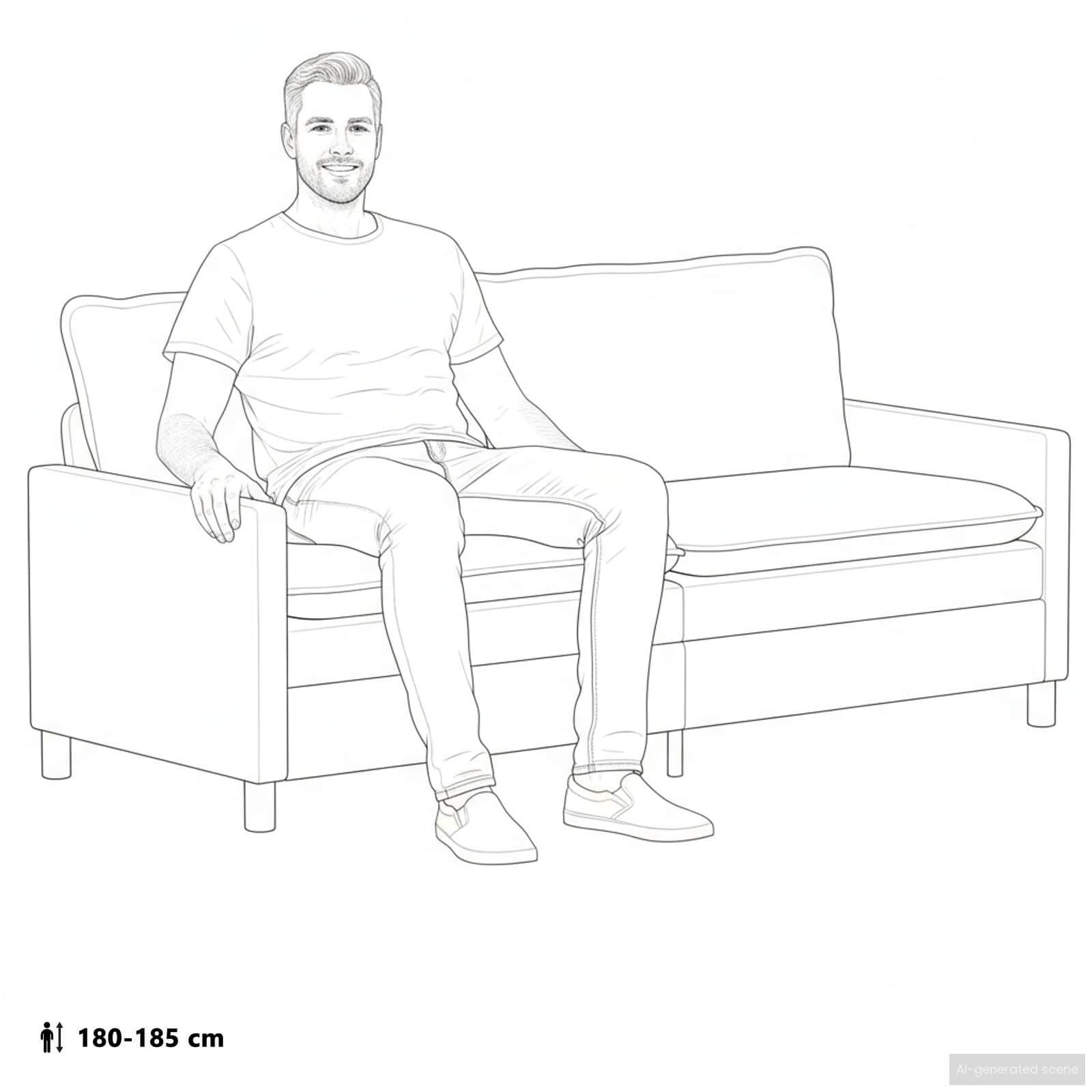 Sofa Crna 196 x 81 x 87,5 cm Tkanina