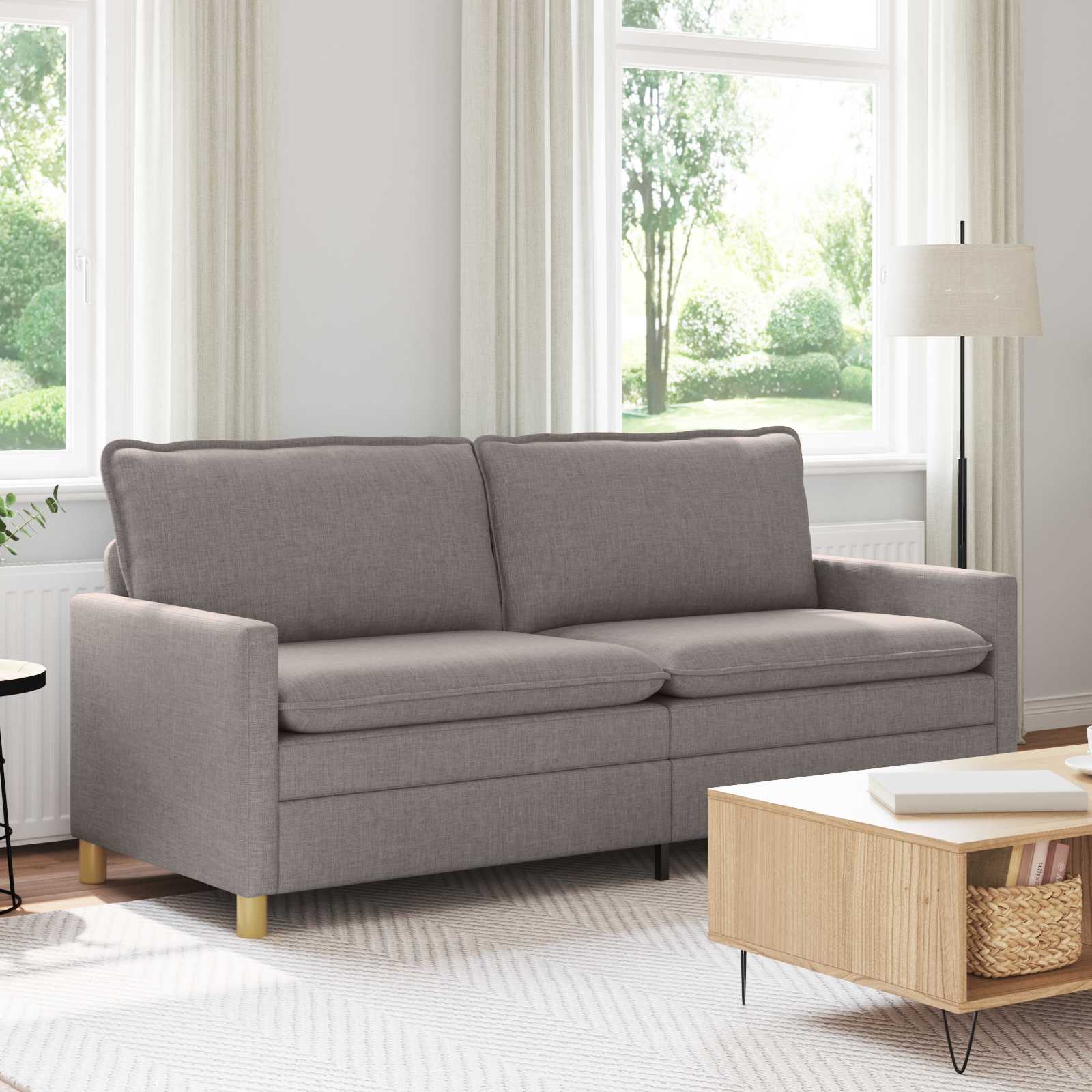 Sofa Sivosmeđa 196 x 81 x 87,5 cm Tkanina