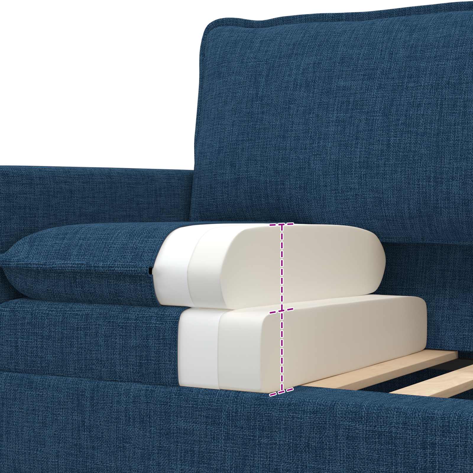 Sofa Plava 196 x 81 x 87,5 cm Tkanina