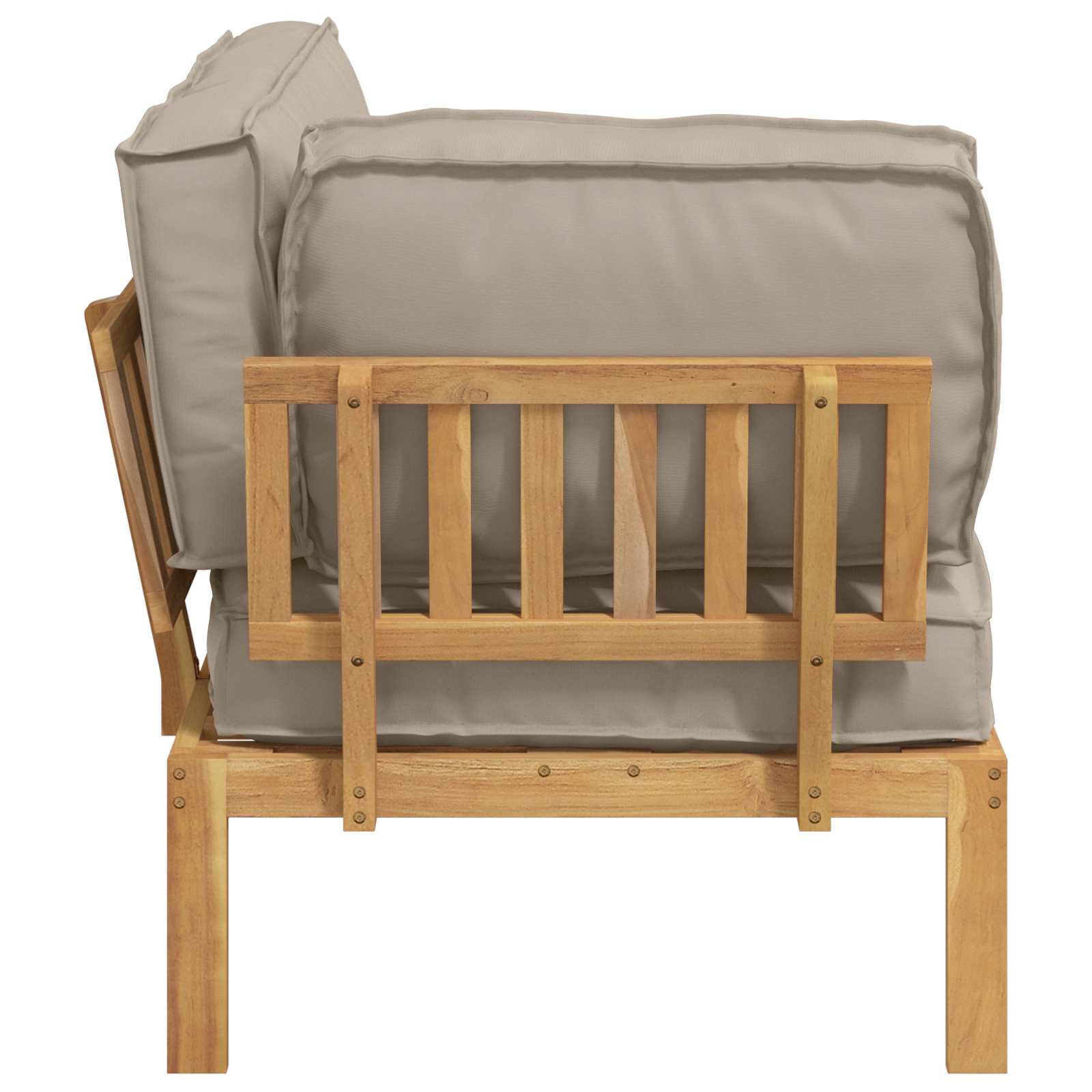 Set sofe Sivo-smeđa 133 x 92 x 69 cm Čvrsto drvo akacije
