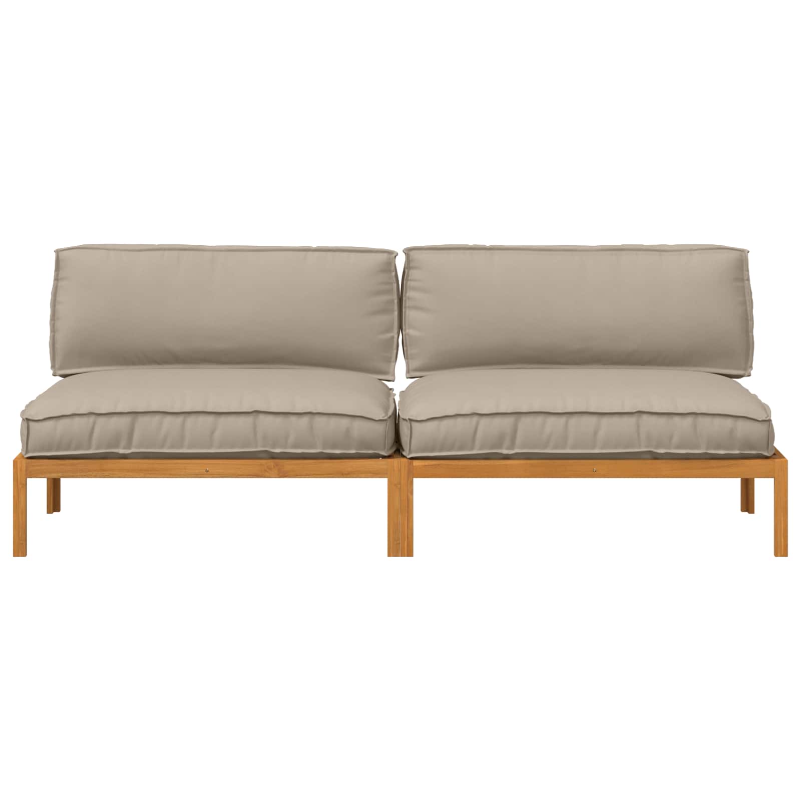 Set sofe Sivo-smeđa 240 x 92 x 69 cm Čvrsto drvo akacije