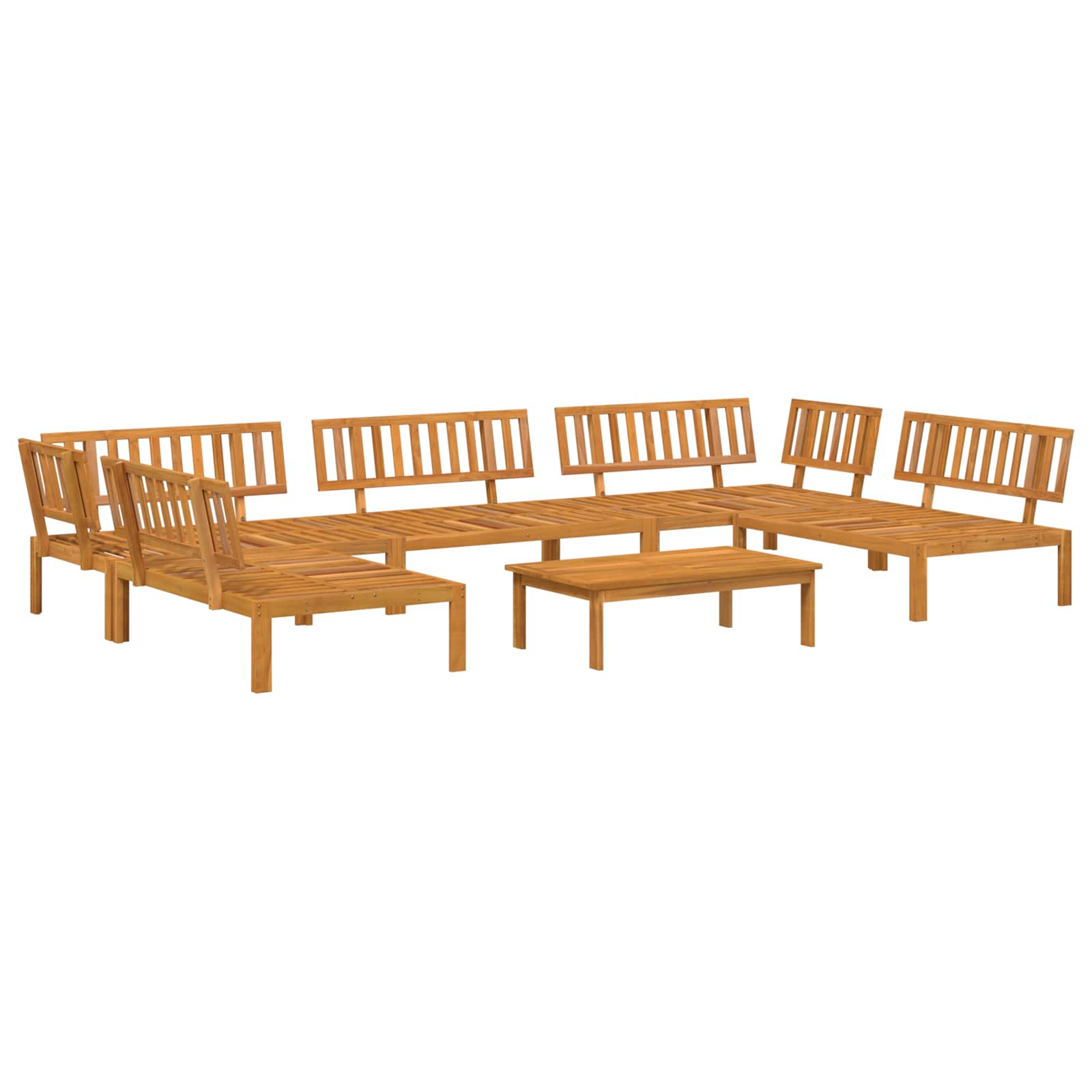 Set sofe s jastukom 6 pcs Sivo-smeđa Čvrsto drvo akacije